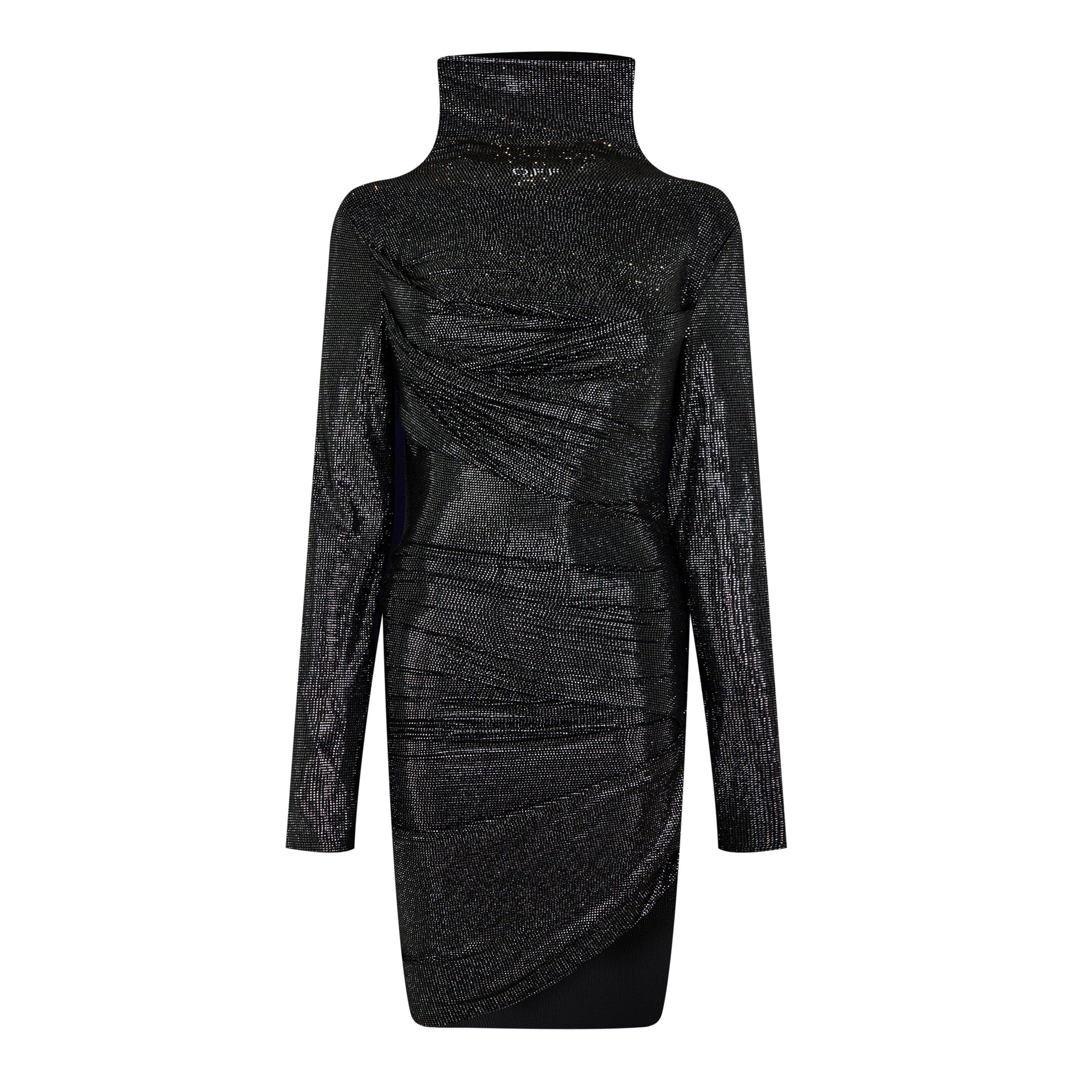 Black - Off White - Women's Chinese Long Sleeve Dress Shirt - 1