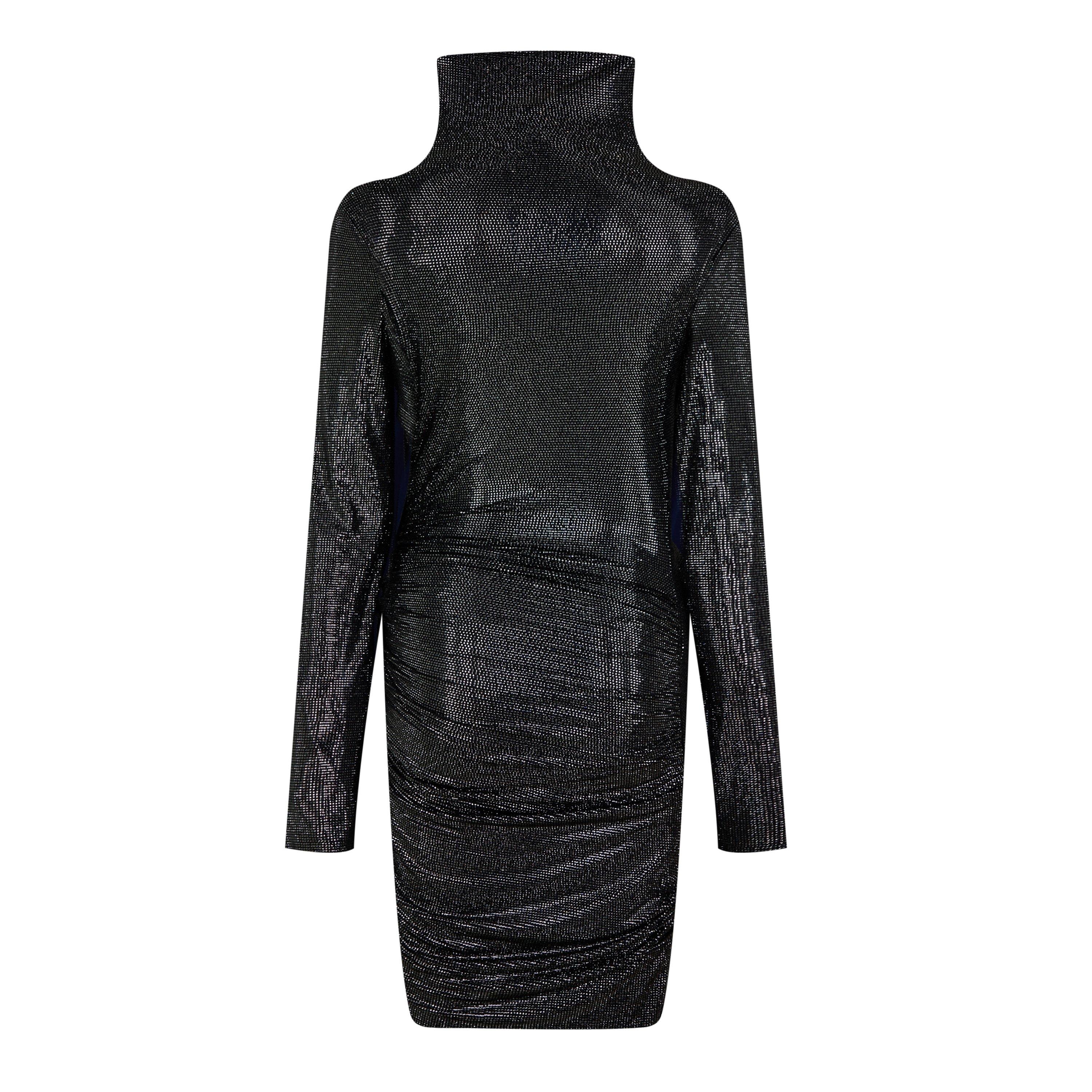 Black - Off White - Women's Chine Long-Sleeve Dress, Chinese Style - 2