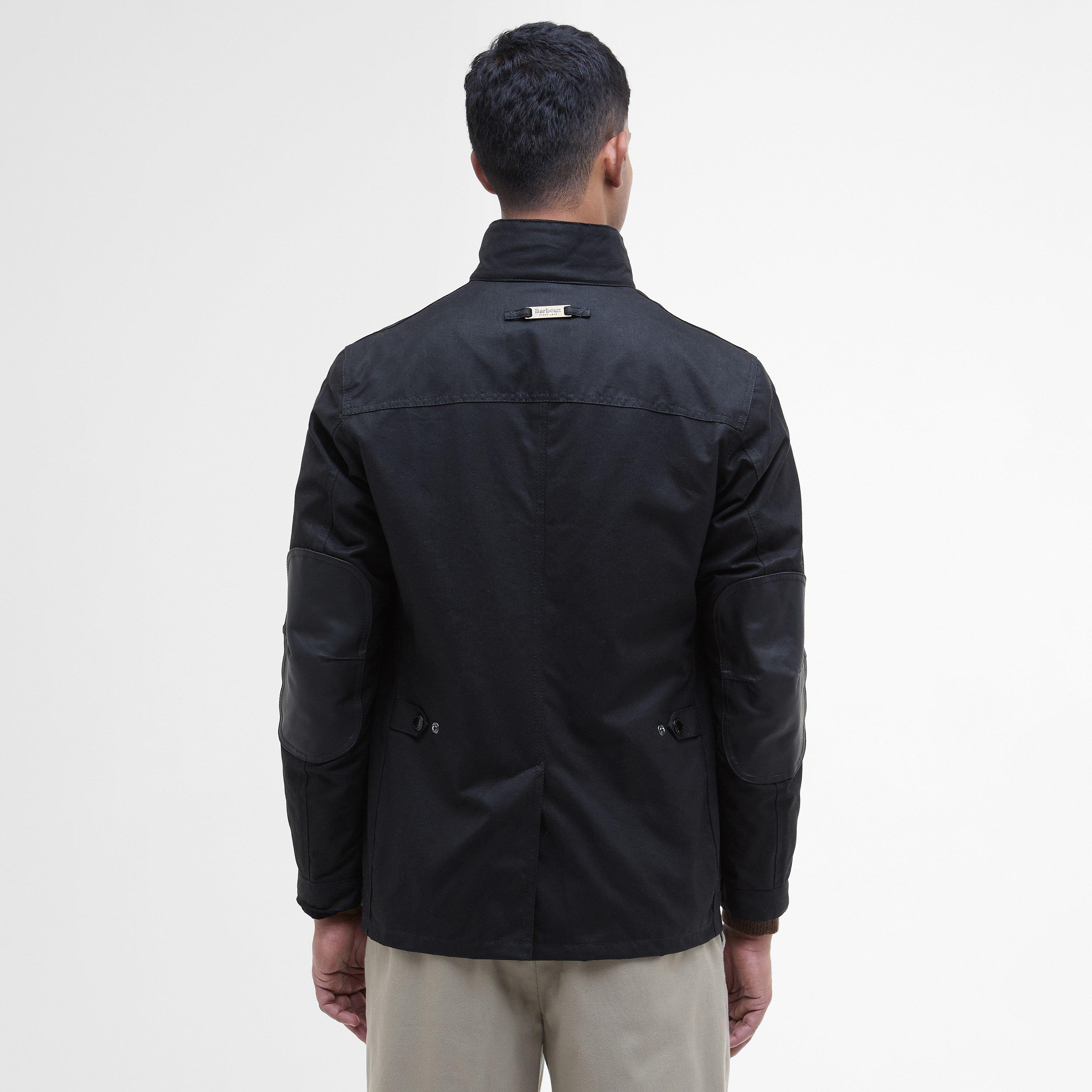 Black BK11 - Barbour - Men's Ogston Waxed Cotton Quilted Relaxed Fit Wax Jacket - 3