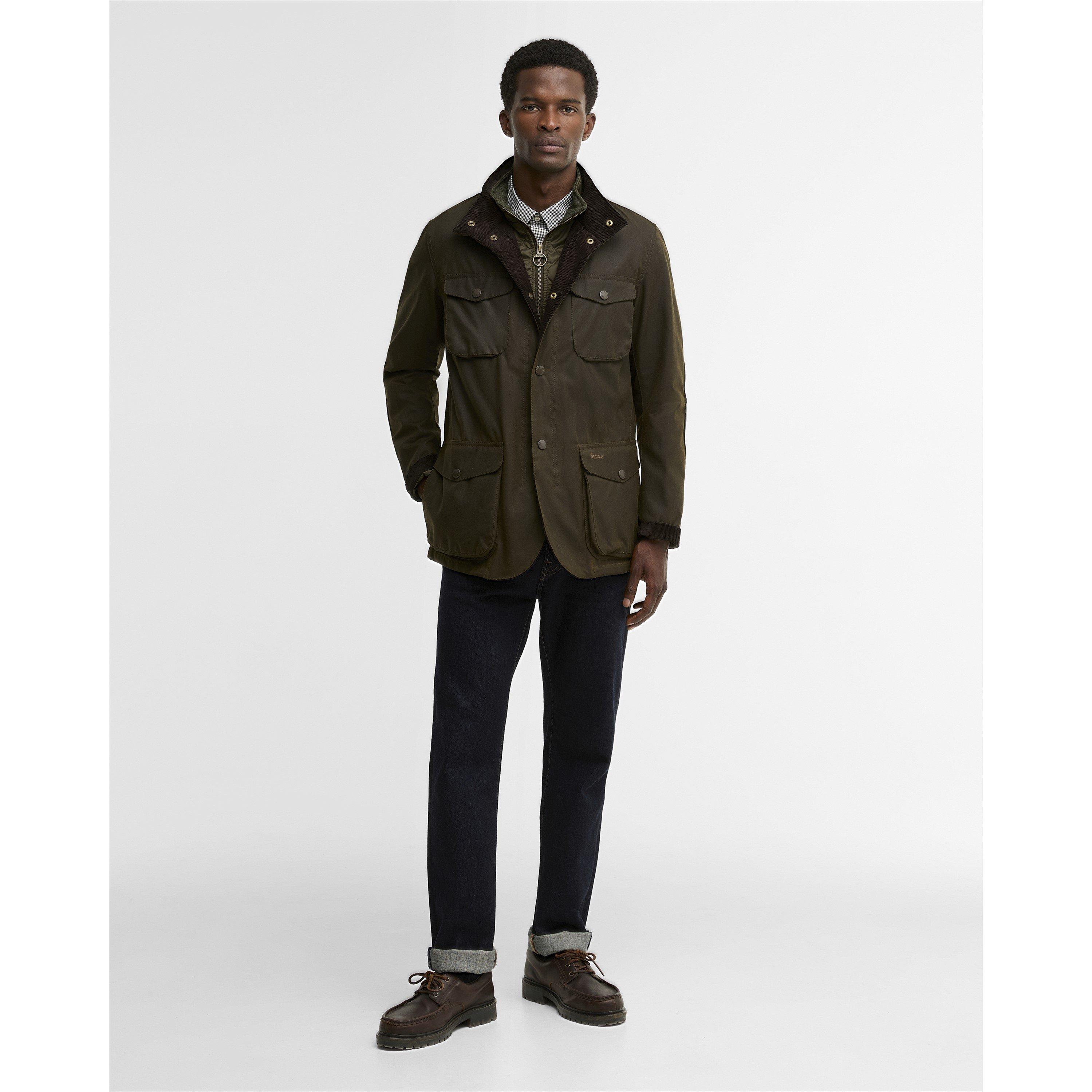 Olive OL51 - Barbour - Men's Ogston Waxed Cotton Quilted Relaxed Fit Wax Jacket - 10