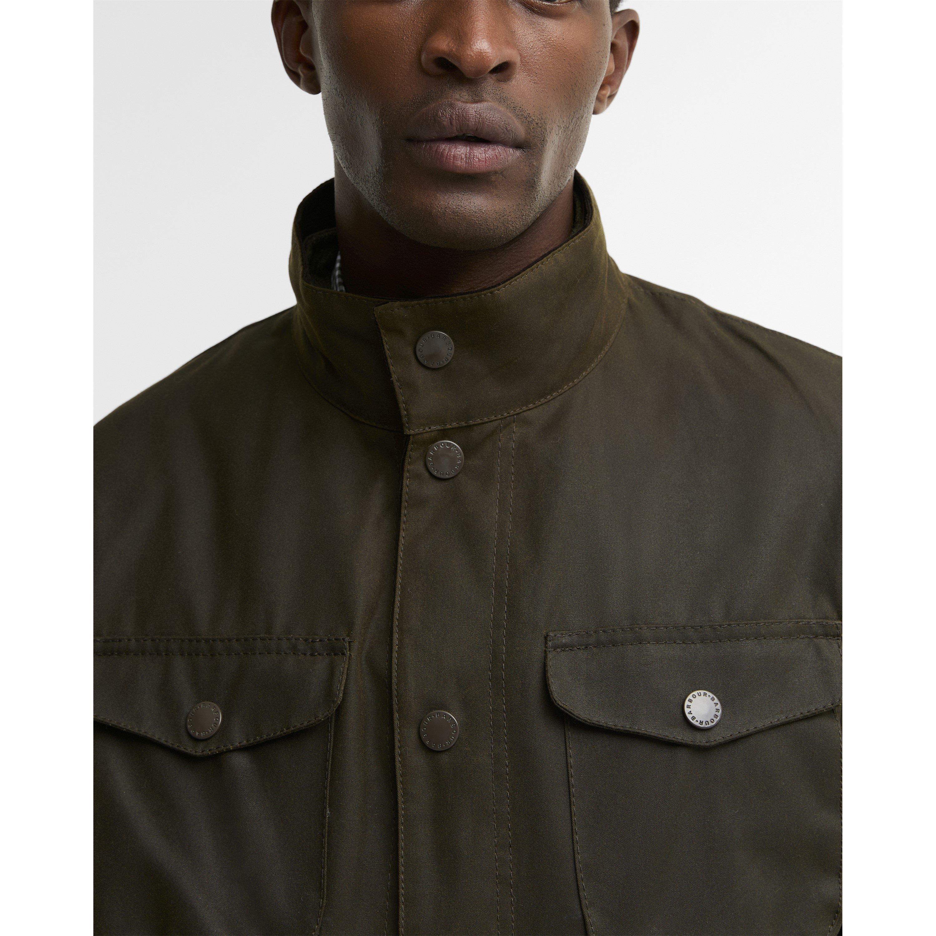 Olive OL51 - Barbour - Men's Ogston Waxed Cotton Quilted Relaxed Fit Wax Jacket - 4