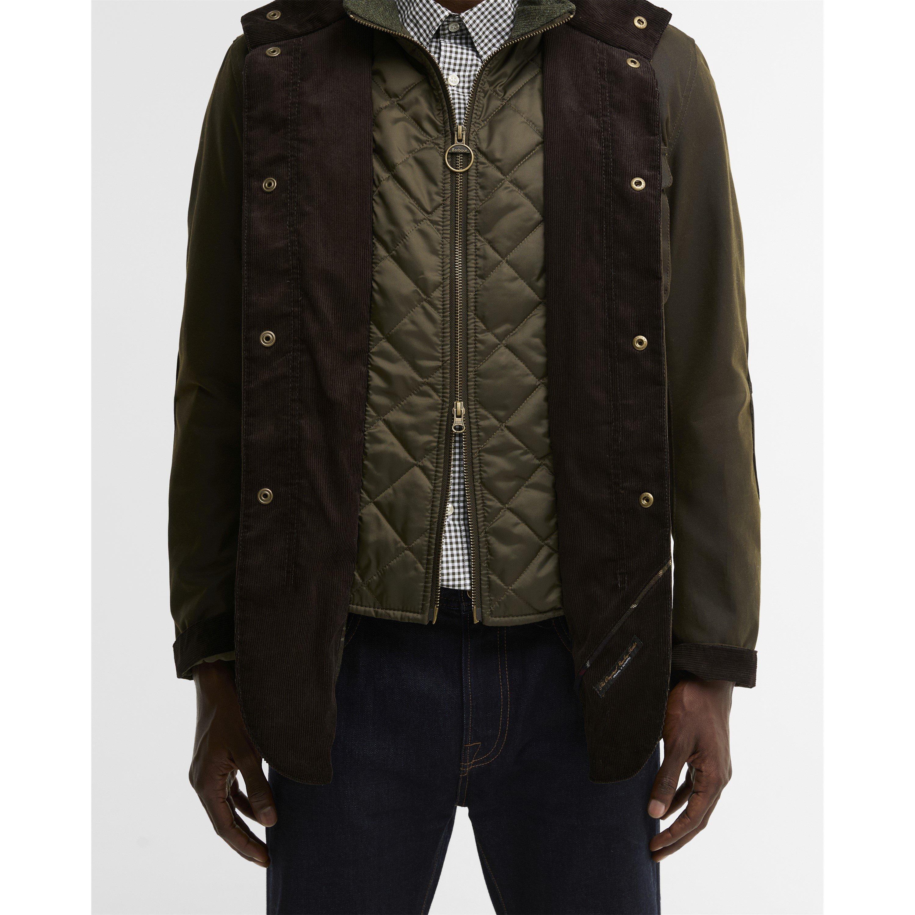 Olive OL51 - Barbour - Men's Ogston Waxed Cotton Quilted Relaxed Fit Wax Jacket - 6