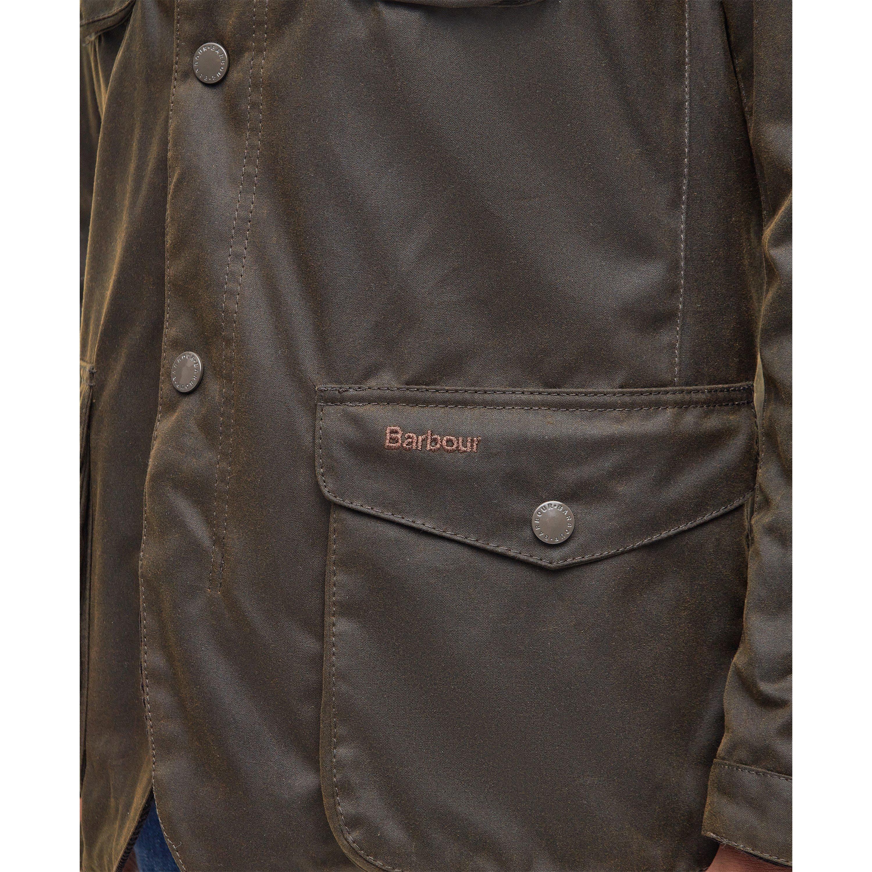 Olive OL51 - Barbour - Men's Ogston Waxed Cotton Quilted Relaxed Fit Wax Jacket - 7