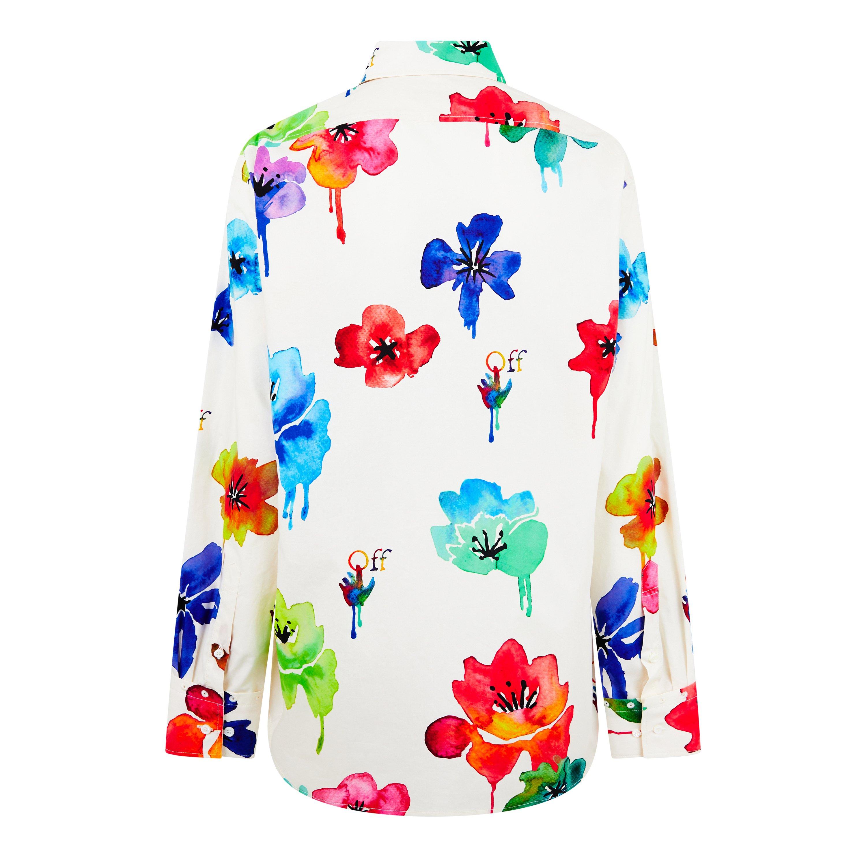 Sand Multic - Off White - Women's Floral Pop Zip Shirt - 2