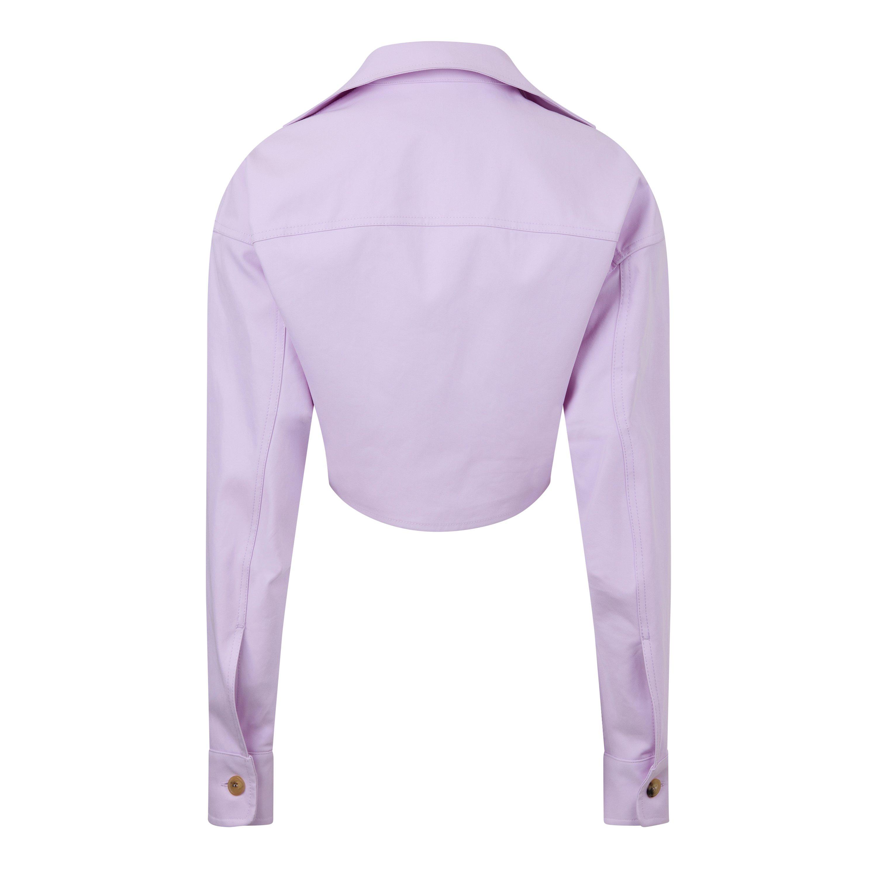 Lilac - Off White - Women's Twist Front Crop Top - 2