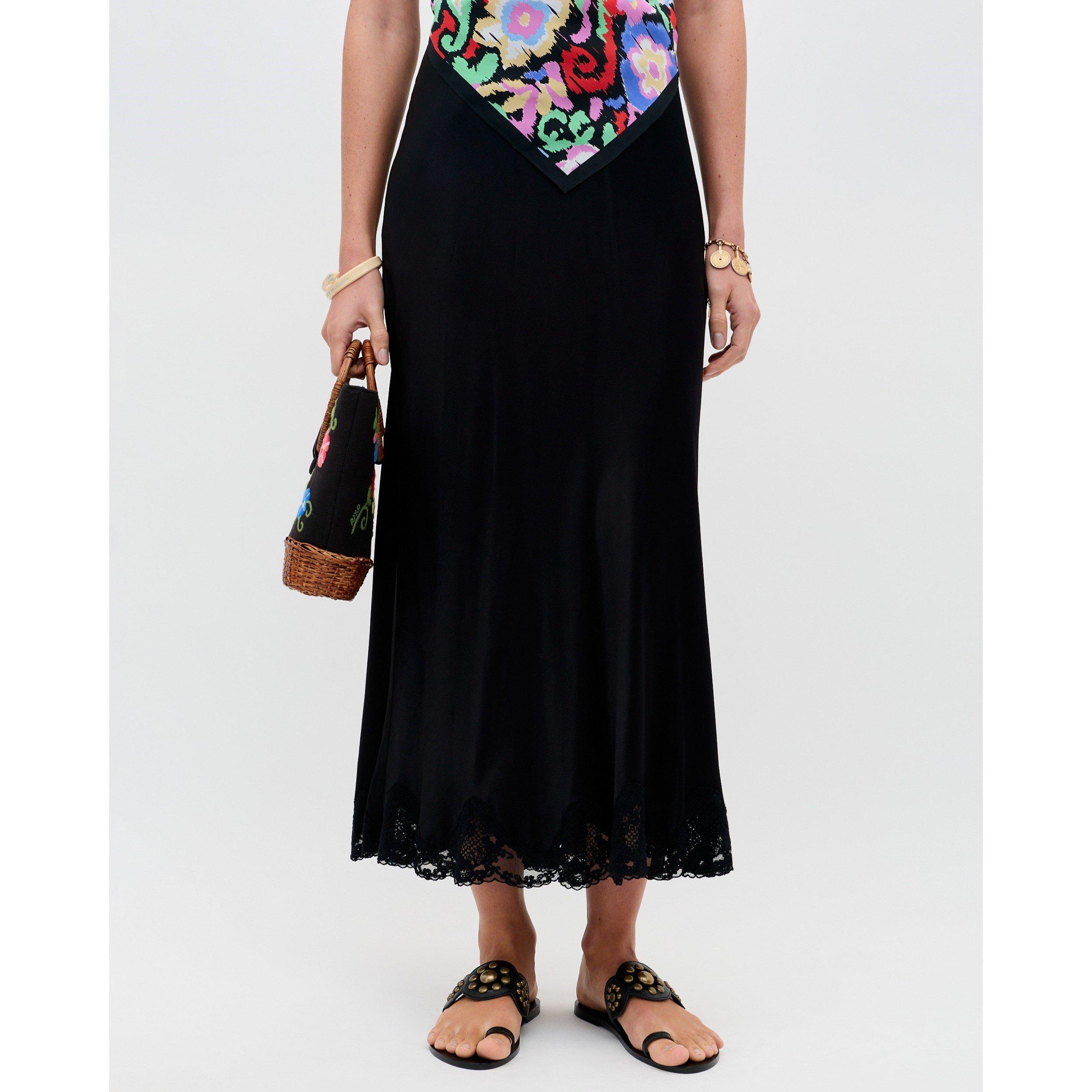 Black - RIXO - Women's Crystal Midi Skirt - 2
