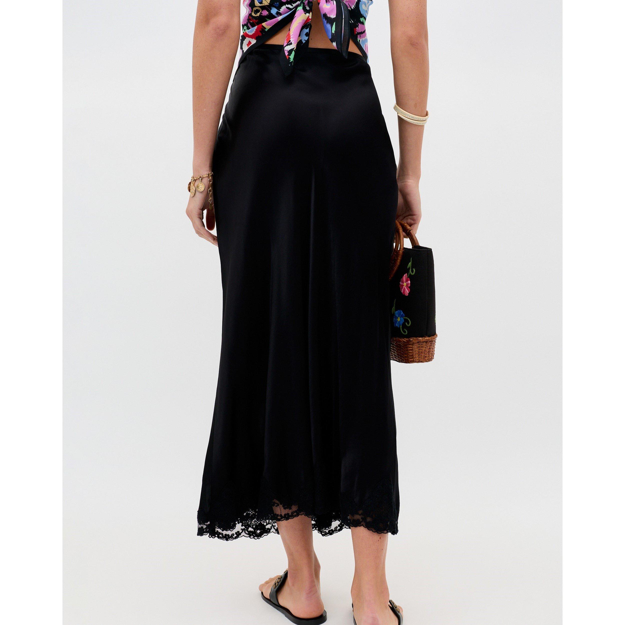 Black - RIXO - Women's Crystal Midi Skirt - 3