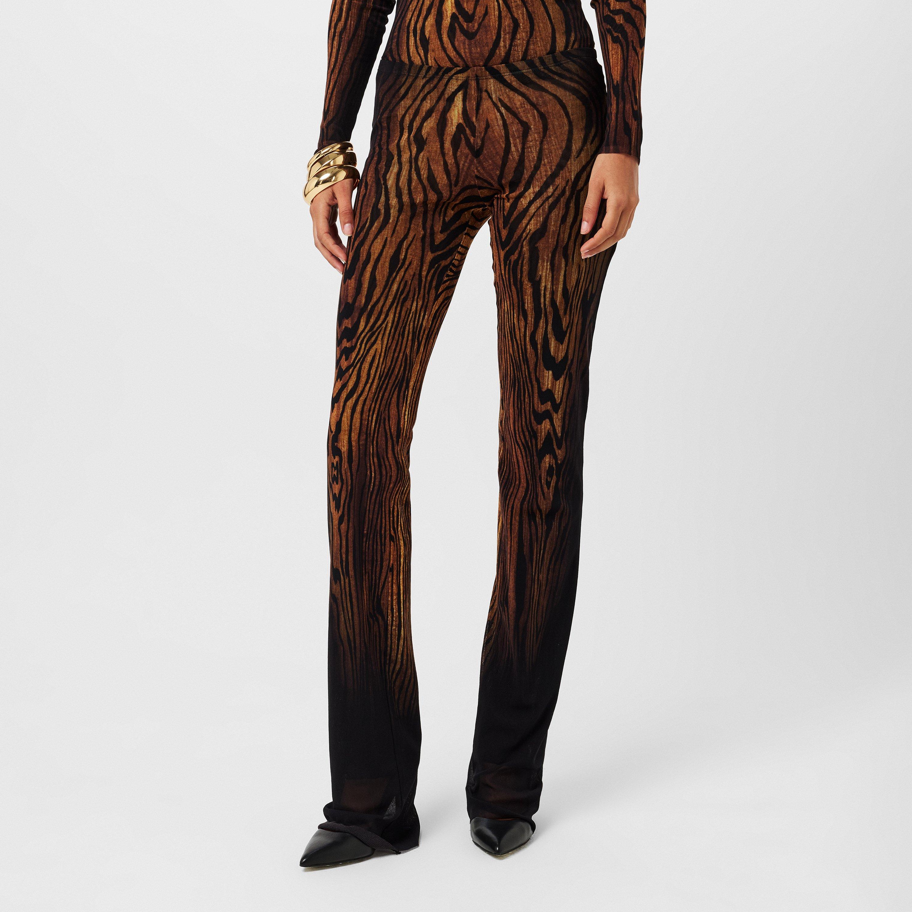Black/Brwn - Jean Paul Gaultier - Women's Flared Trousers - 3