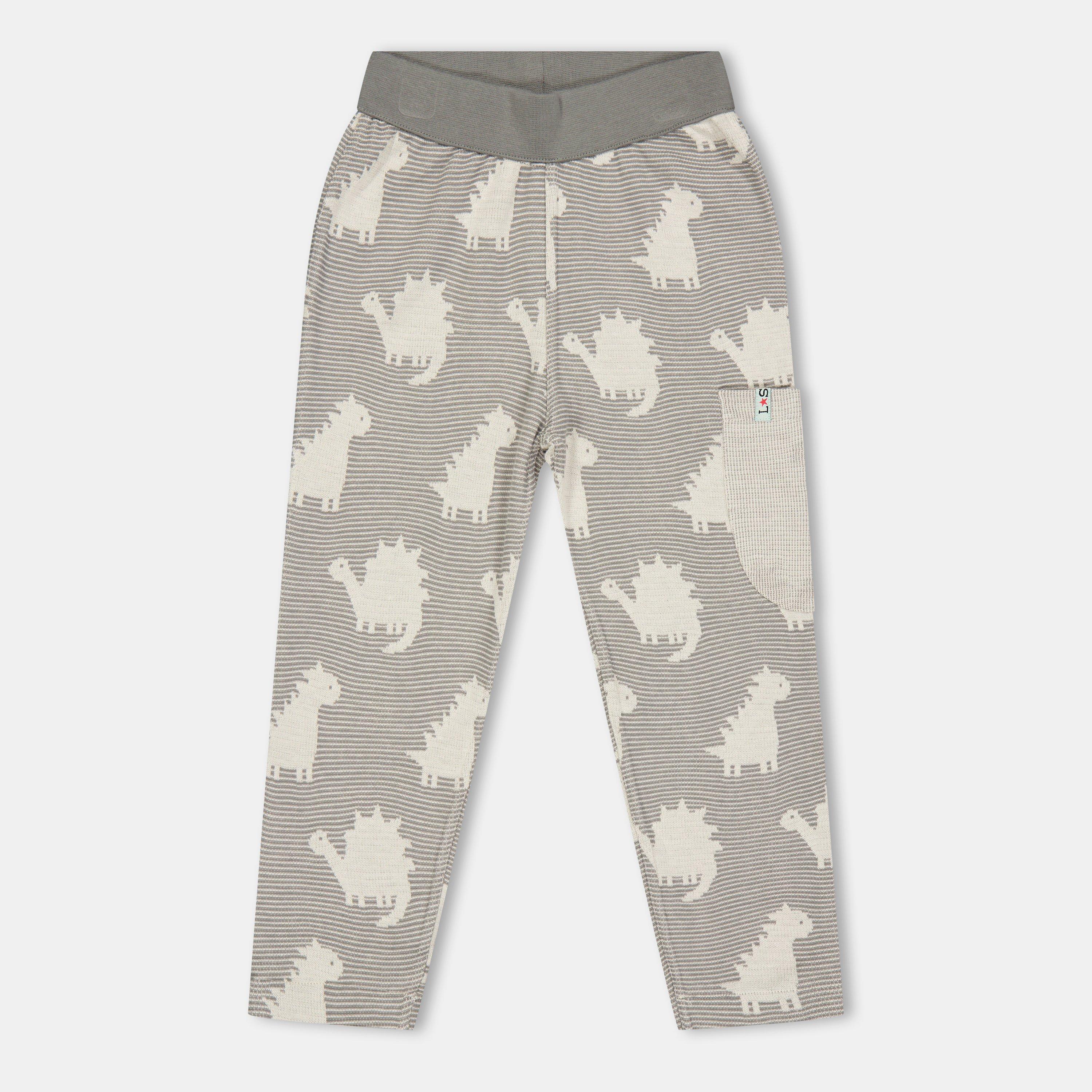 Lilly And Sid  Kids' Dino Closed Hem Fleece Joggers - Grey - 4-5 Yrs