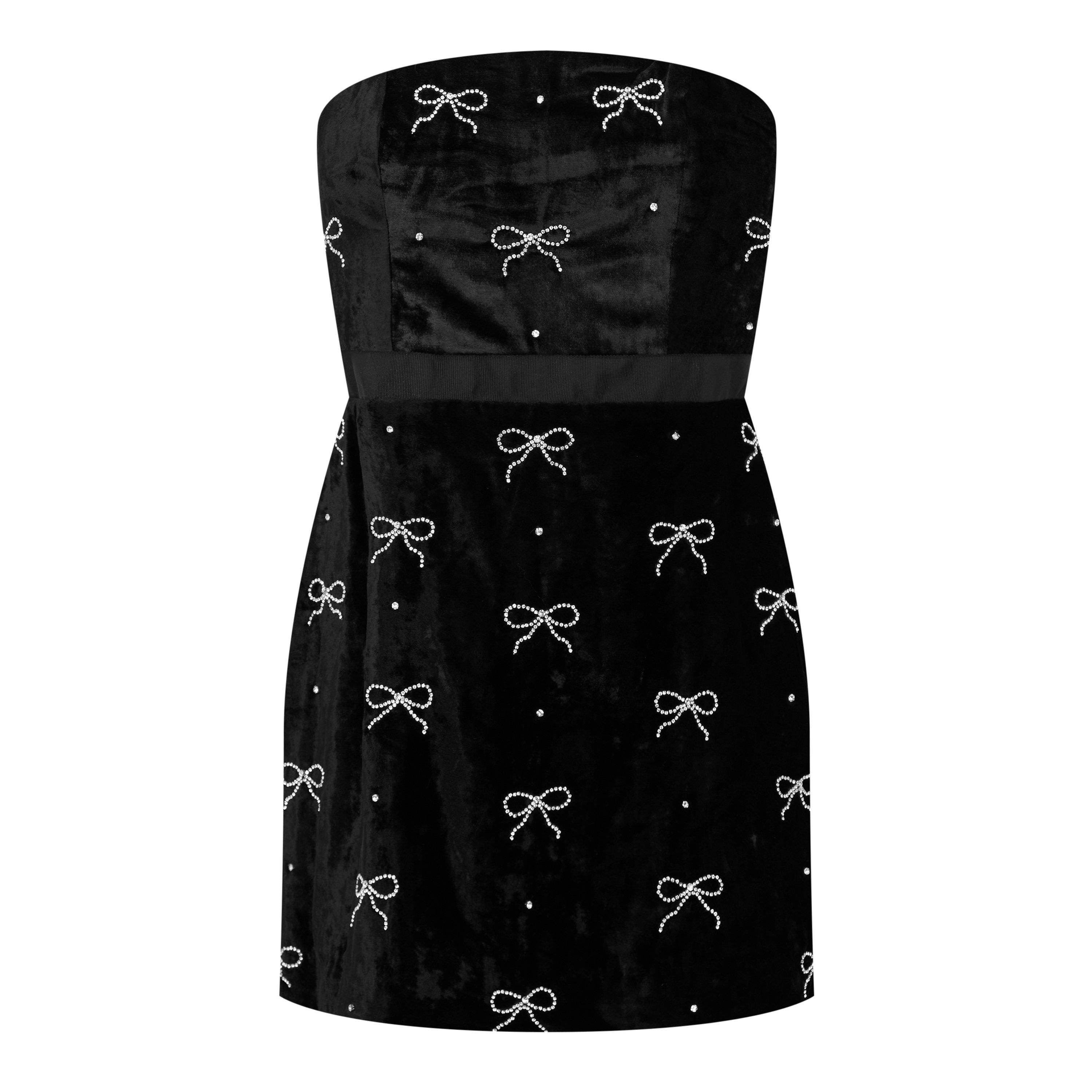 Black - LoveshackFancy - Rinwell Rhinestone Bow Dress - 5