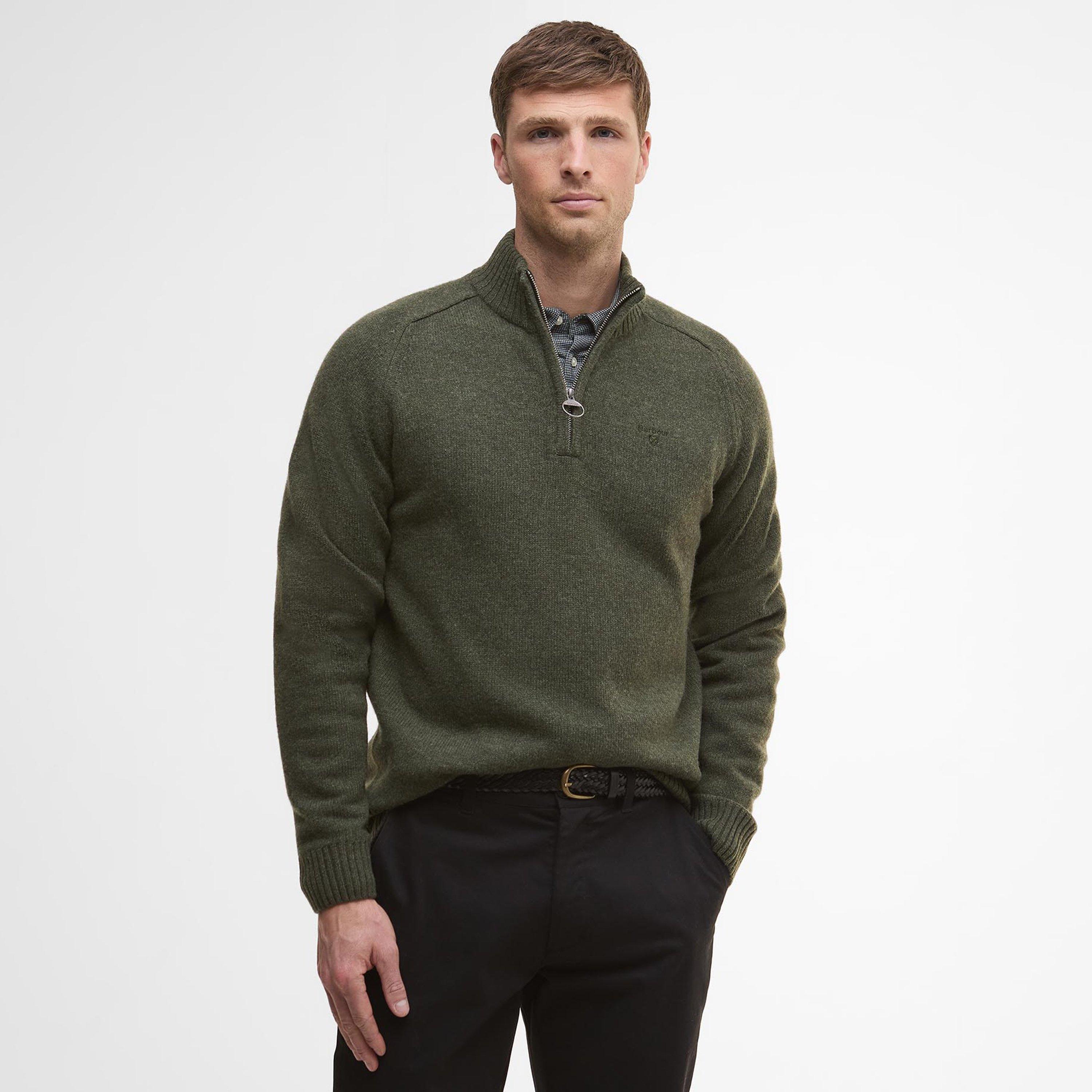 Mid Olive OL54 - Barbour - Grangetown Half Zip Jumper - 2