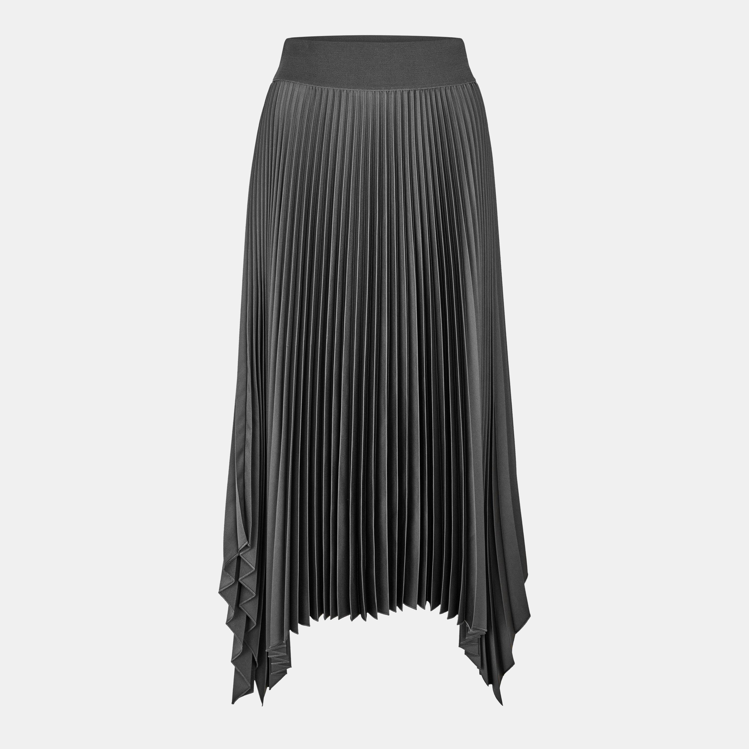 Smoke - Joseph - Women's High Waisted Pleated Midi Skirt - 1