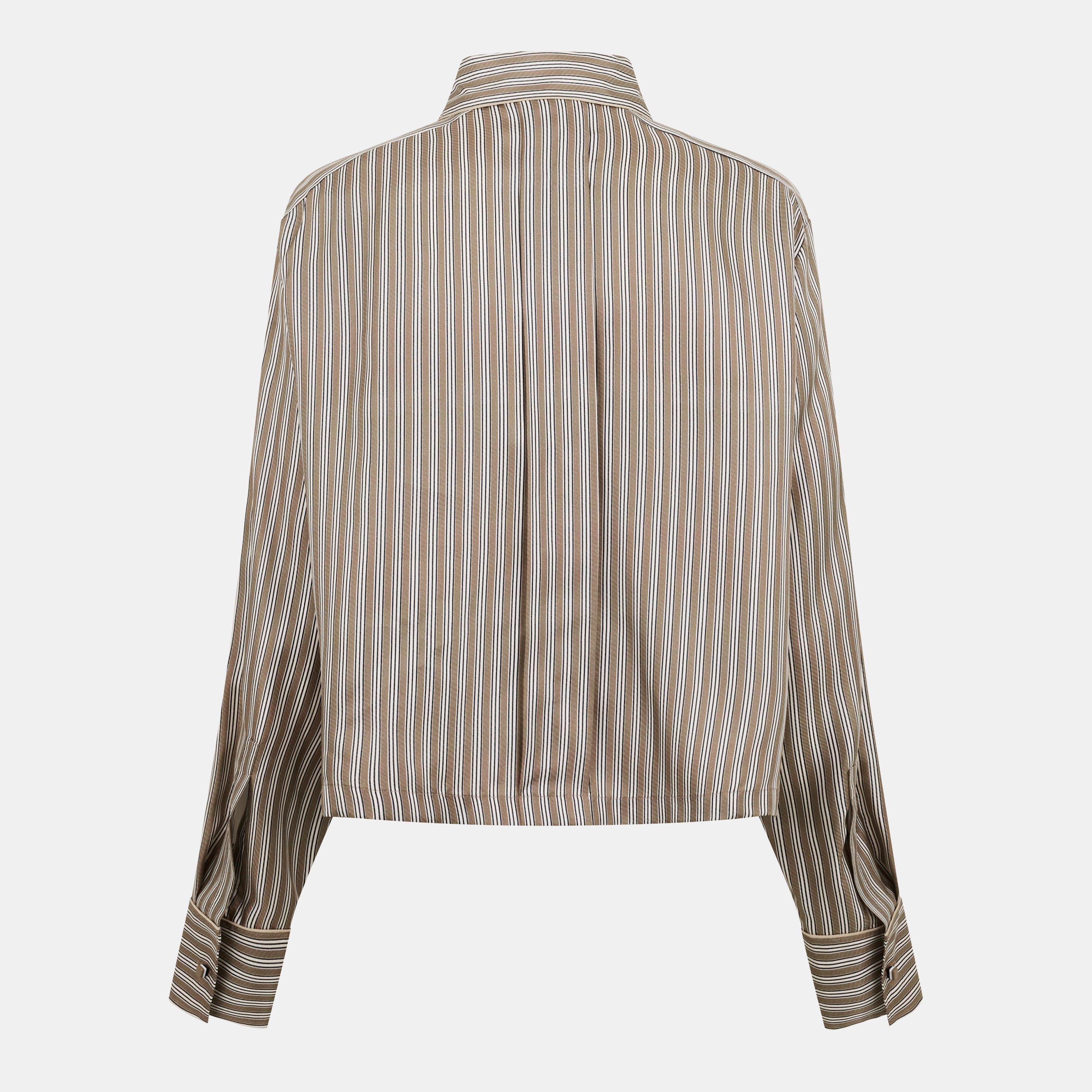 Hazelnut - Max Mara - Women's Patterned Long-Sleeve Shirt - 2
