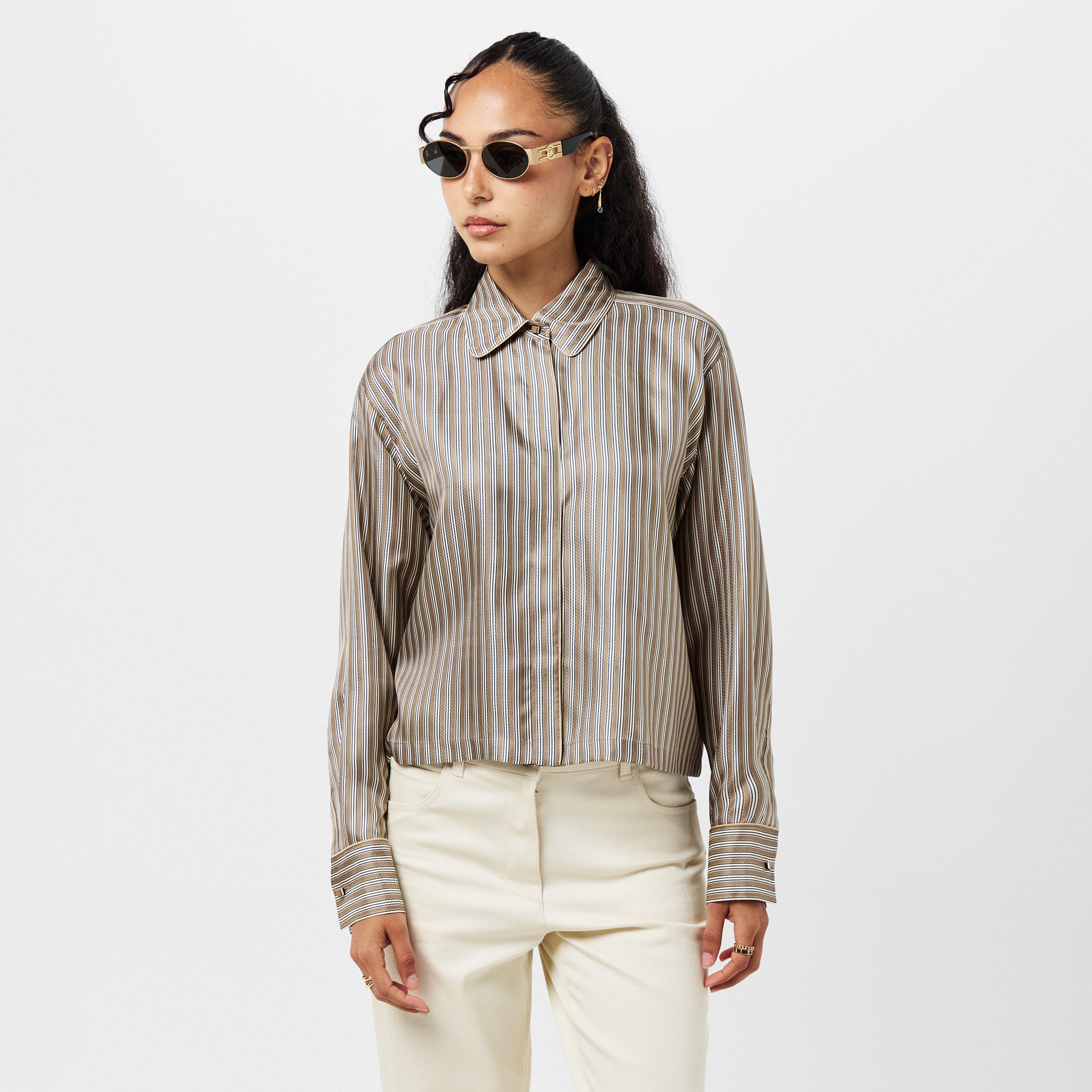 Hazelnut - Max Mara - Women's Patterned Long-Sleeve Shirt - 3