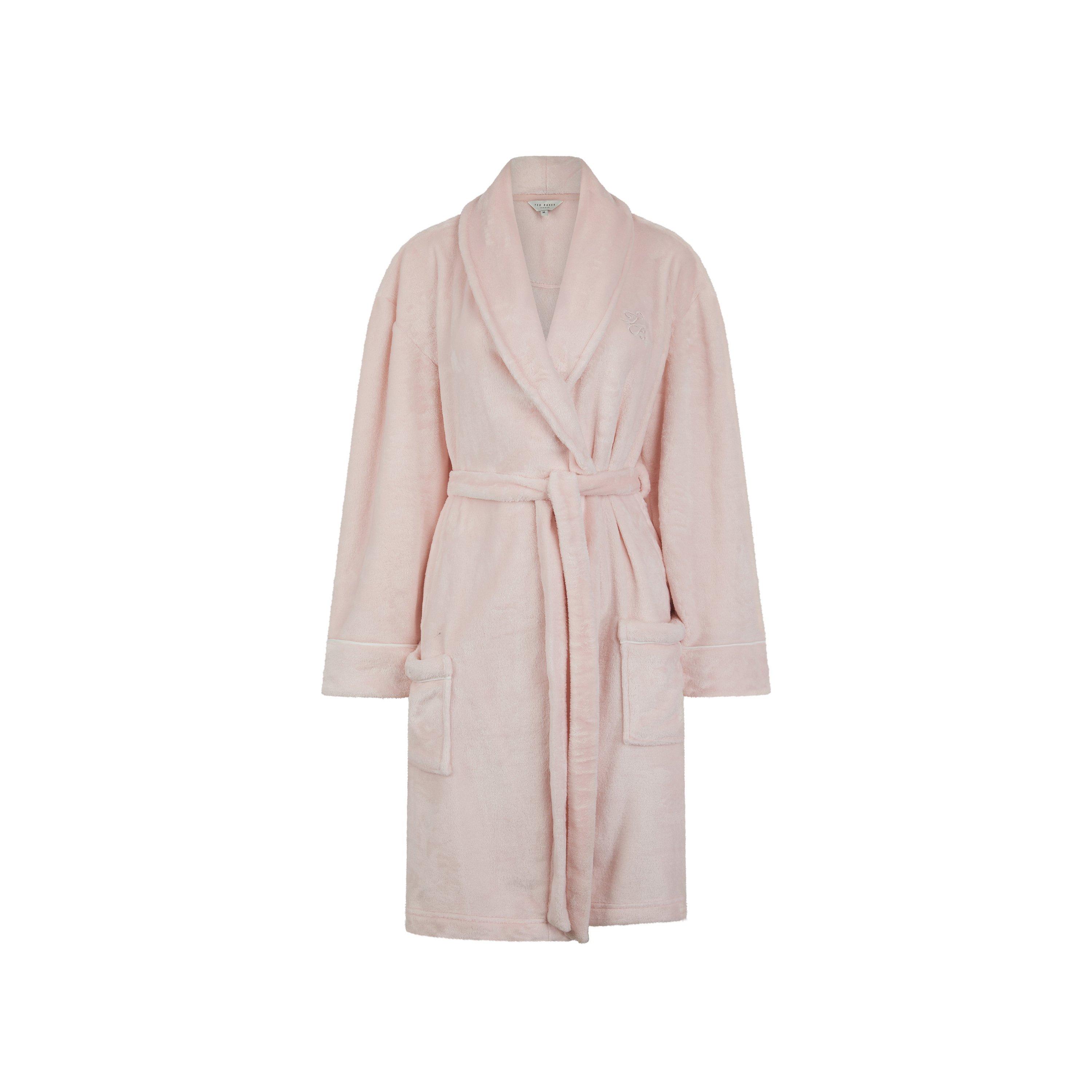 Ted Baker Women's Fluffy Dressing Gown - Pink Floral - 14 (L)