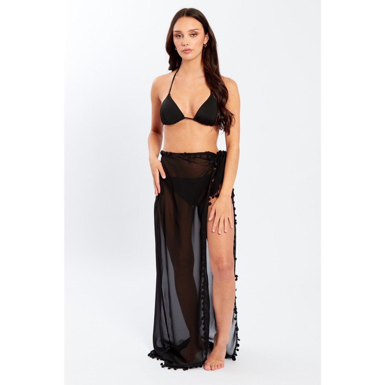 Black - Influence - Women's Georgette Sarong - 1