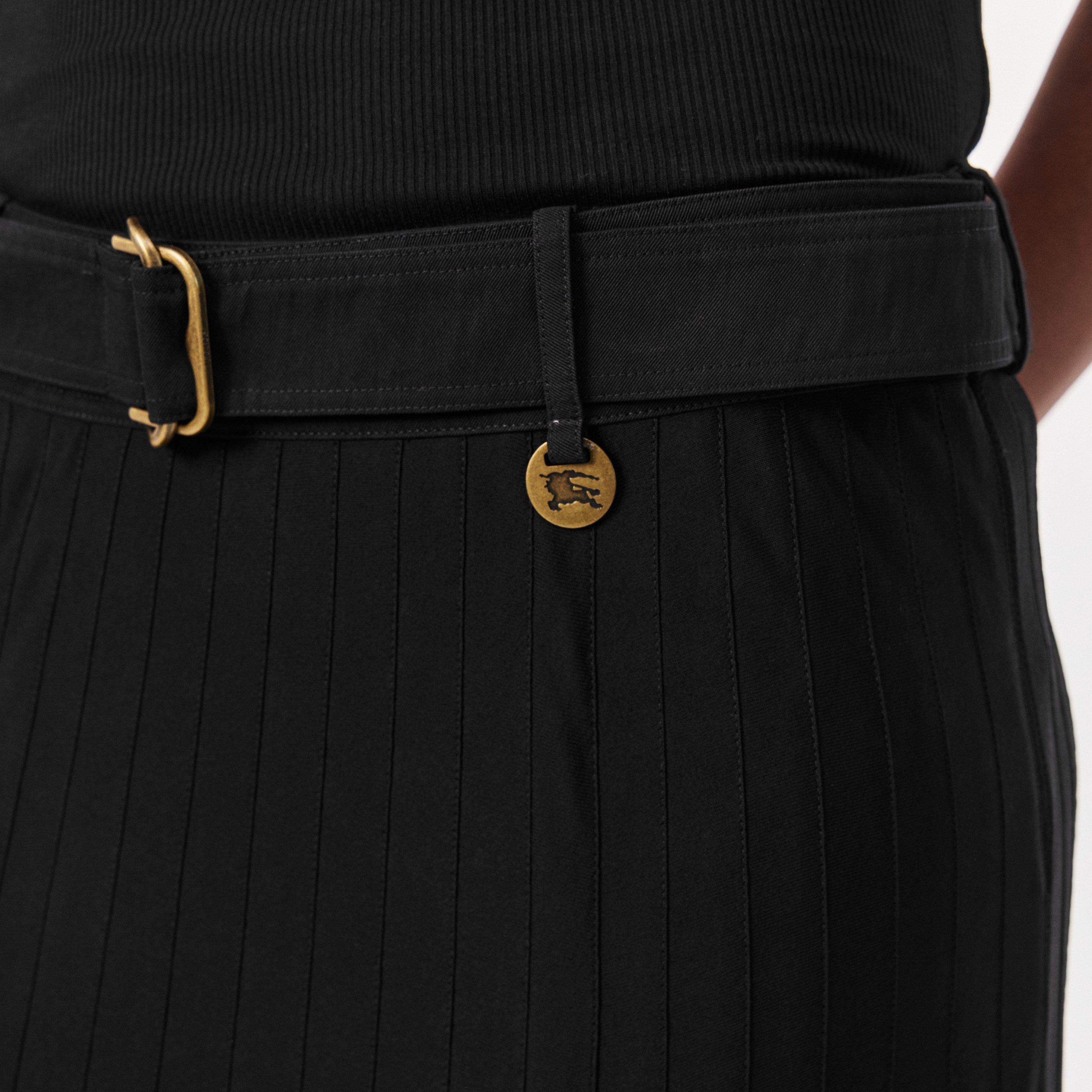 Black - Burberry - Women's Burb Pleat Black Maxi Skirt - 5