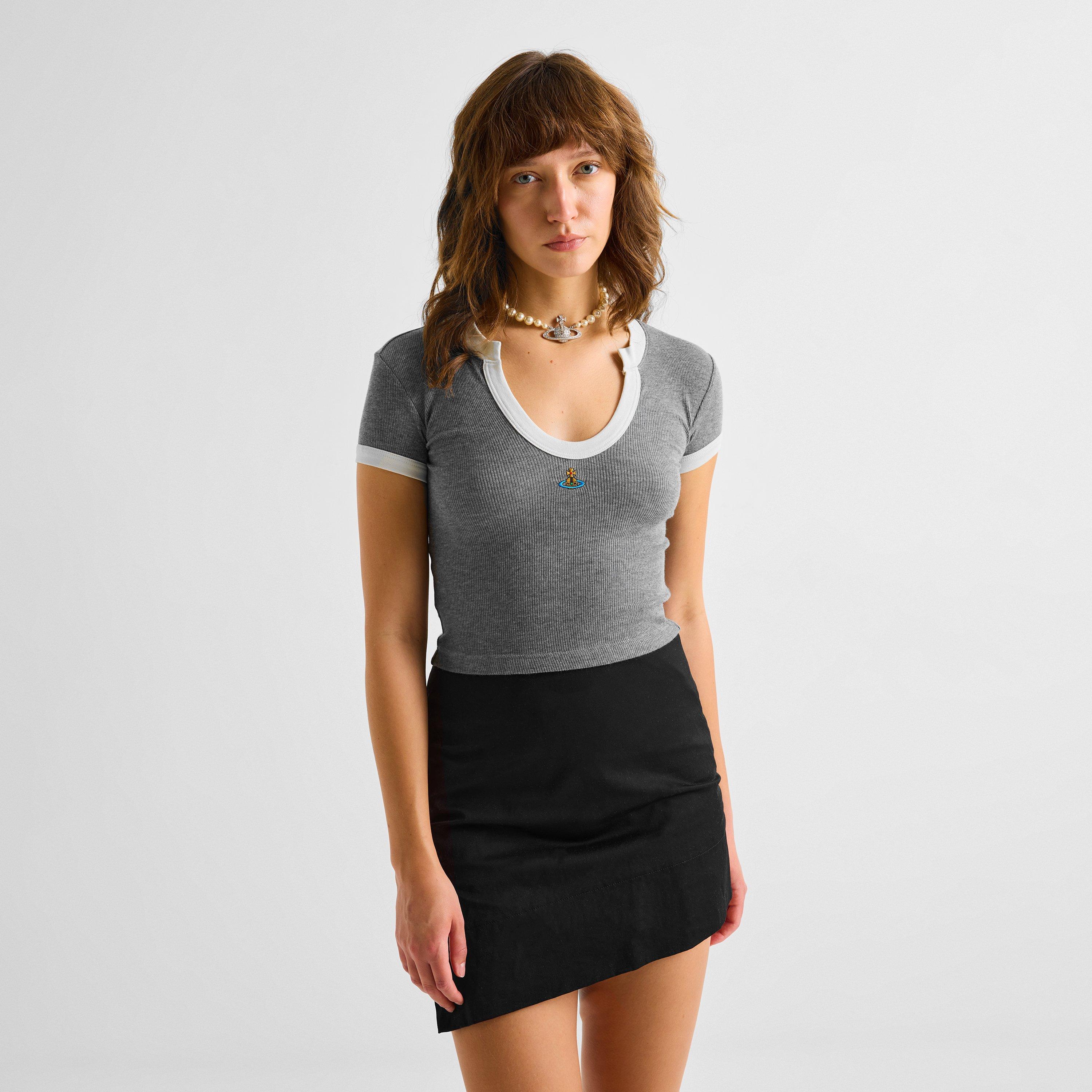 Grey - Vivienne Westwood - Women's Lima Cropped Slim-Fit Baby T-Shirt - 3