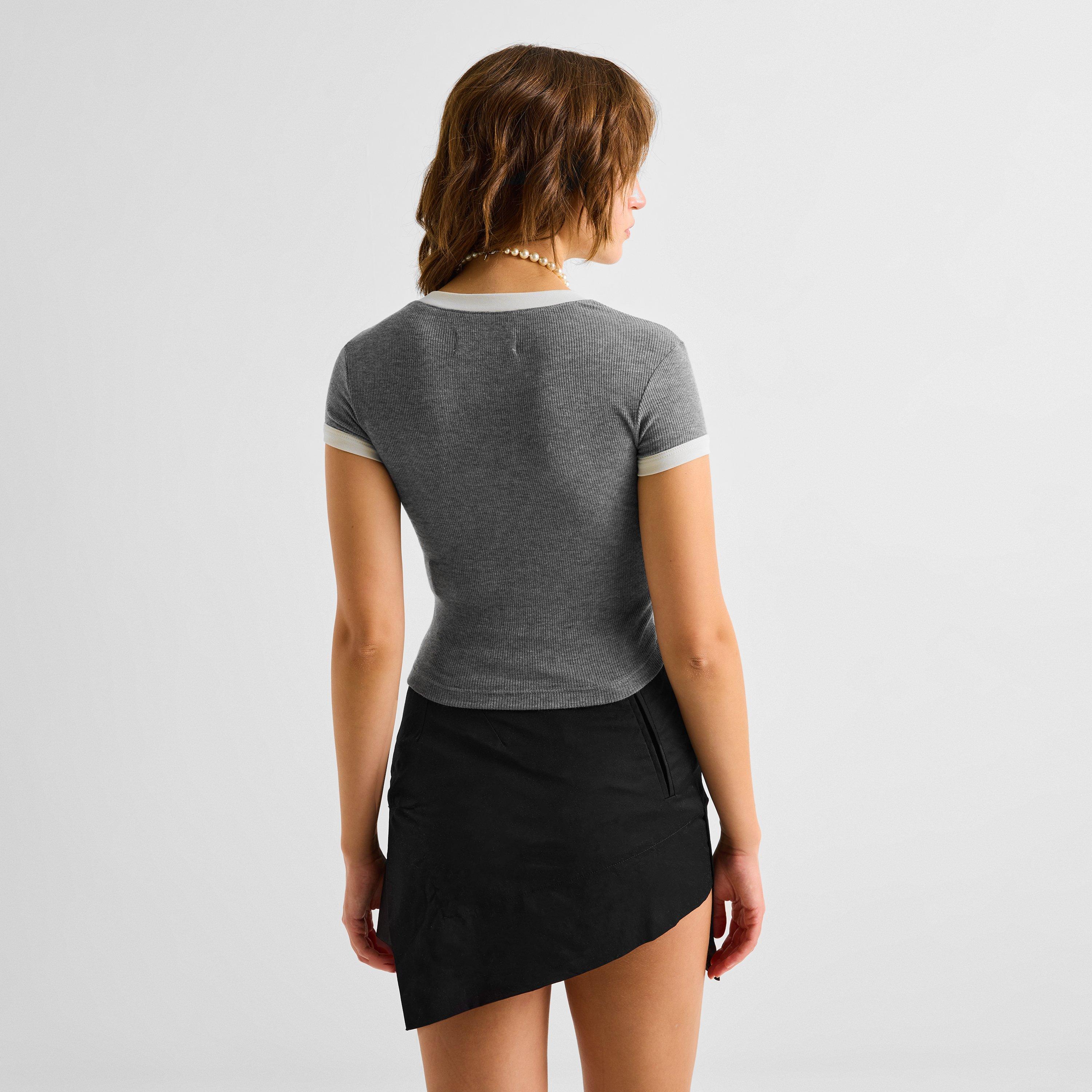 Grey - Vivienne Westwood - Women's Lima Cropped Slim-Fit Baby T-Shirt - 4