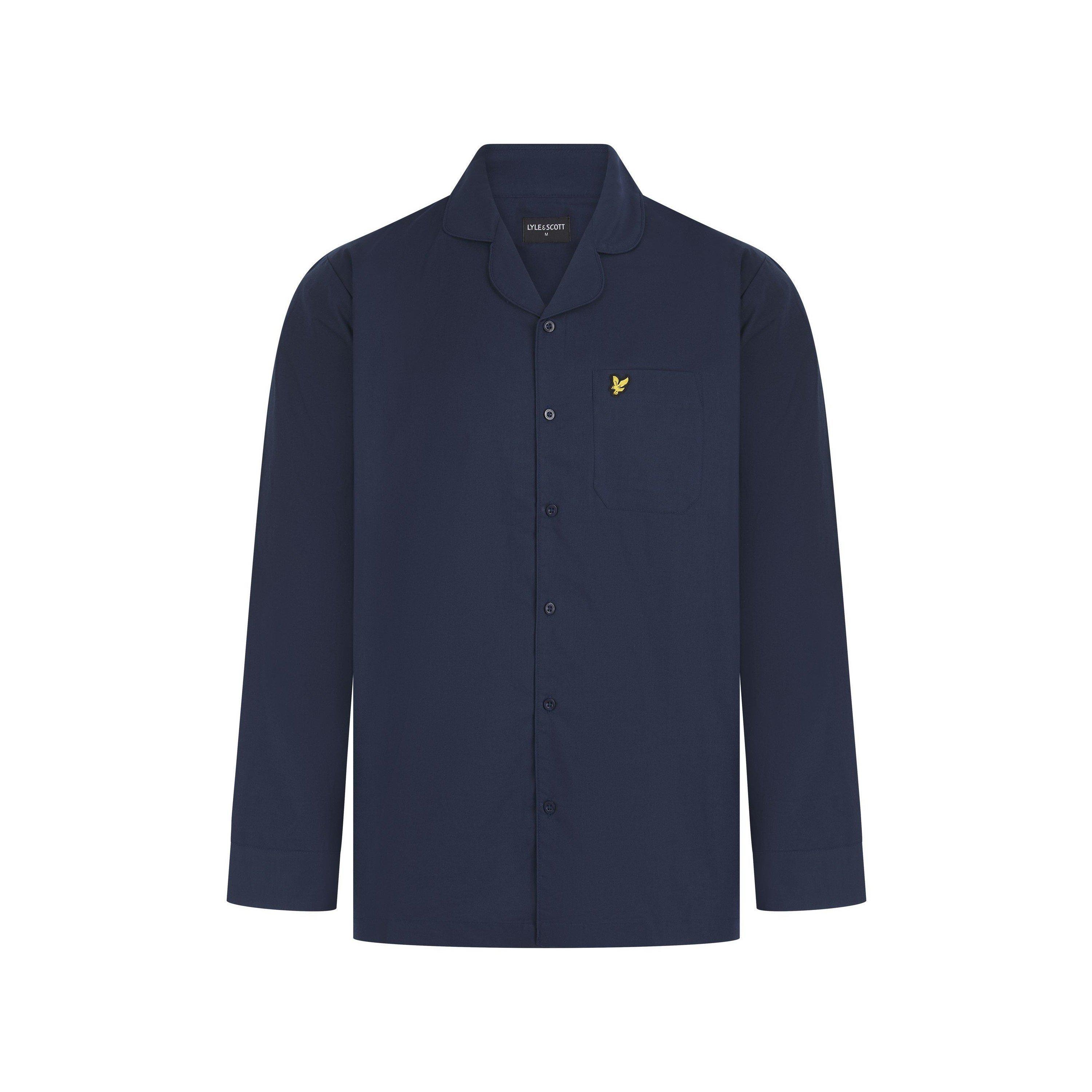 Peacoat - Lyle and Scott - Men's Woven Pyjama Long Sleeve Top - 2