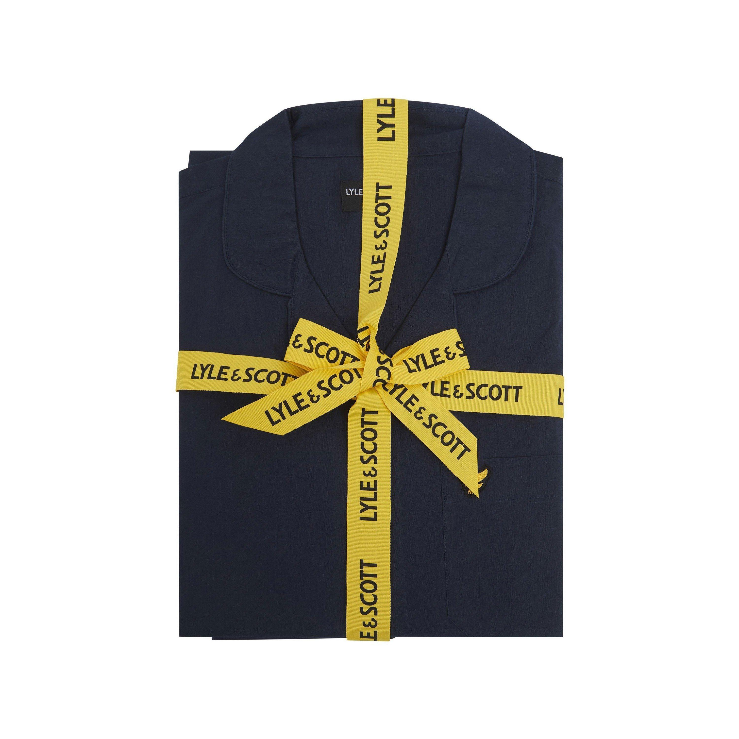 Peacoat - Lyle and Scott - Men's Woven Pyjama Long Sleeve Top - 6