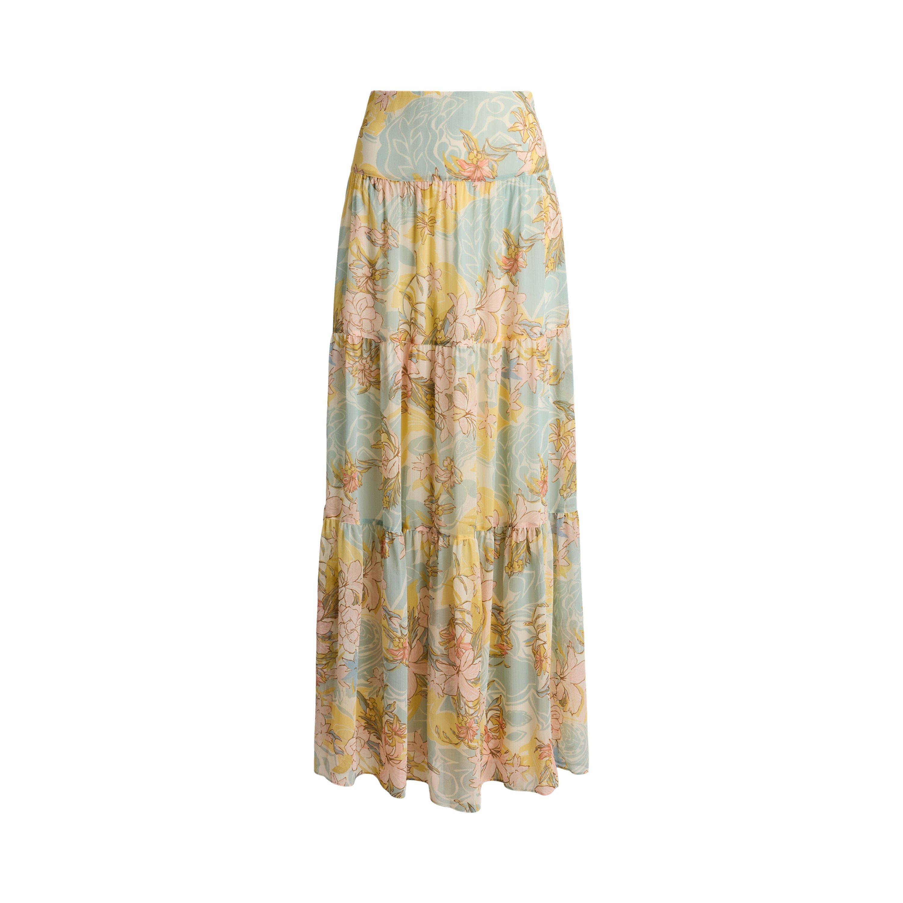 CREAM/BLU MULTI - Lauren by Ralph Lauren - Women's Maxi Skirt - 1