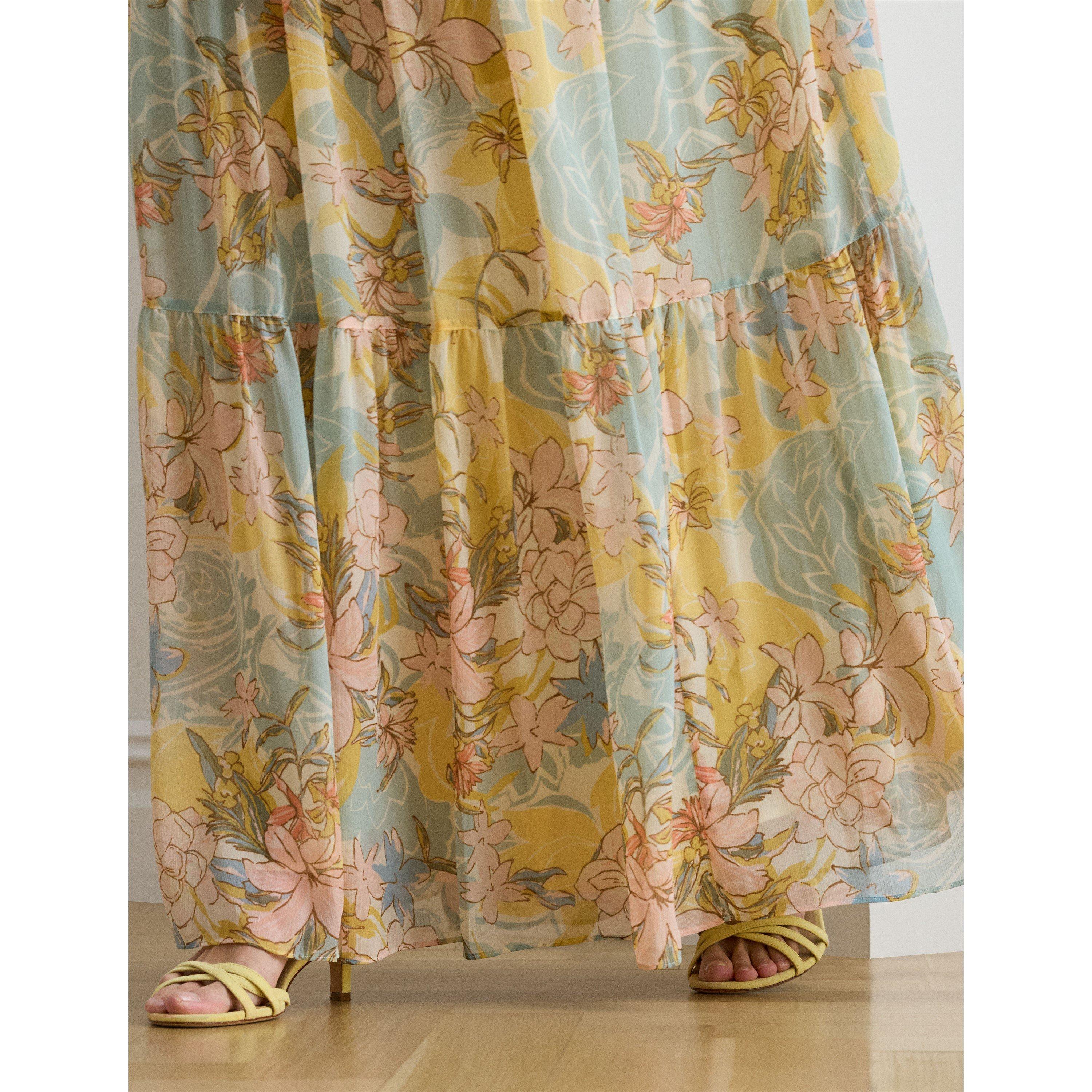 CREAM/BLU MULTI - Lauren by Ralph Lauren - Women's Maxi Skirt - 4