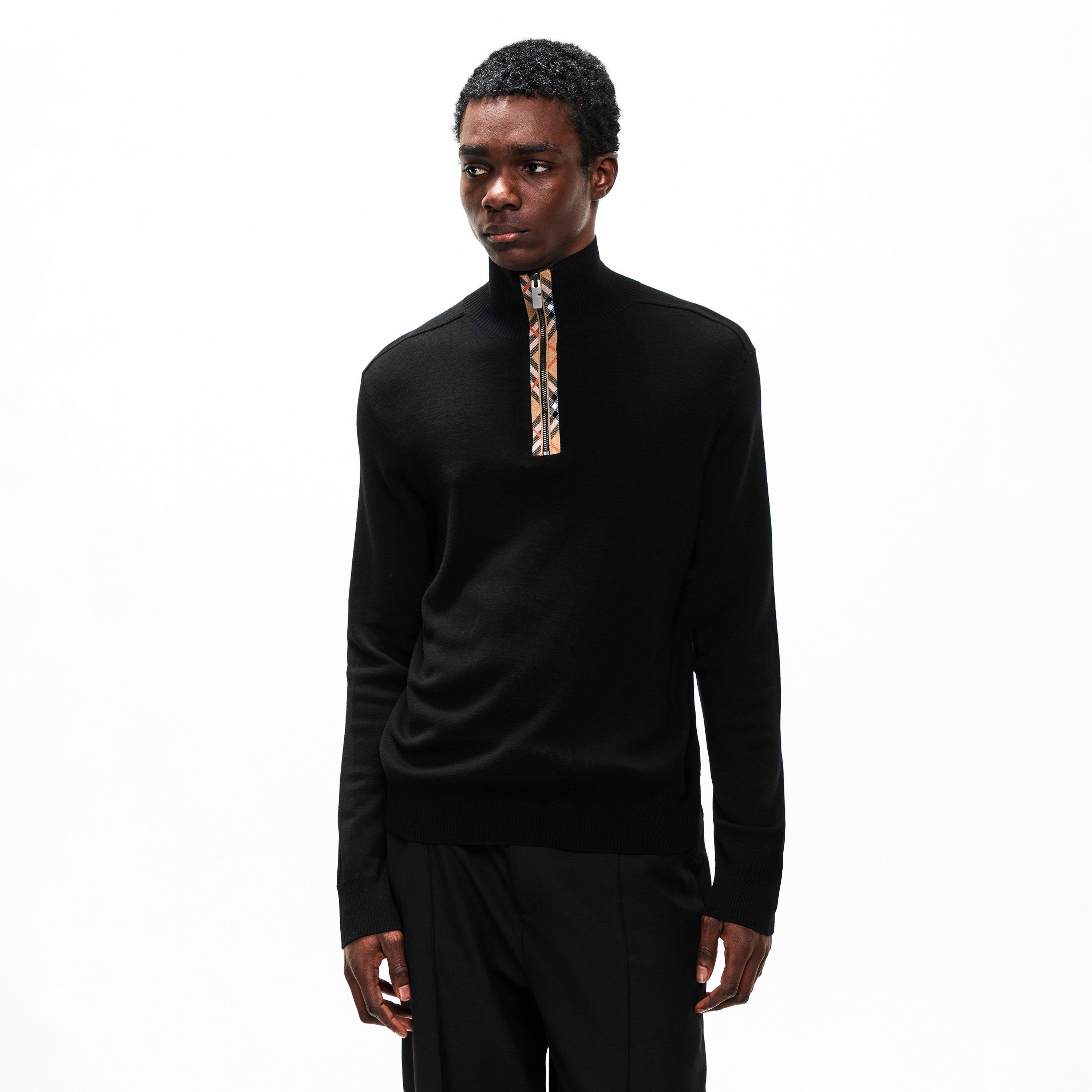 Black - Burberry - Men's Burb Cameron Knitted Crew Neck Jumper - 3