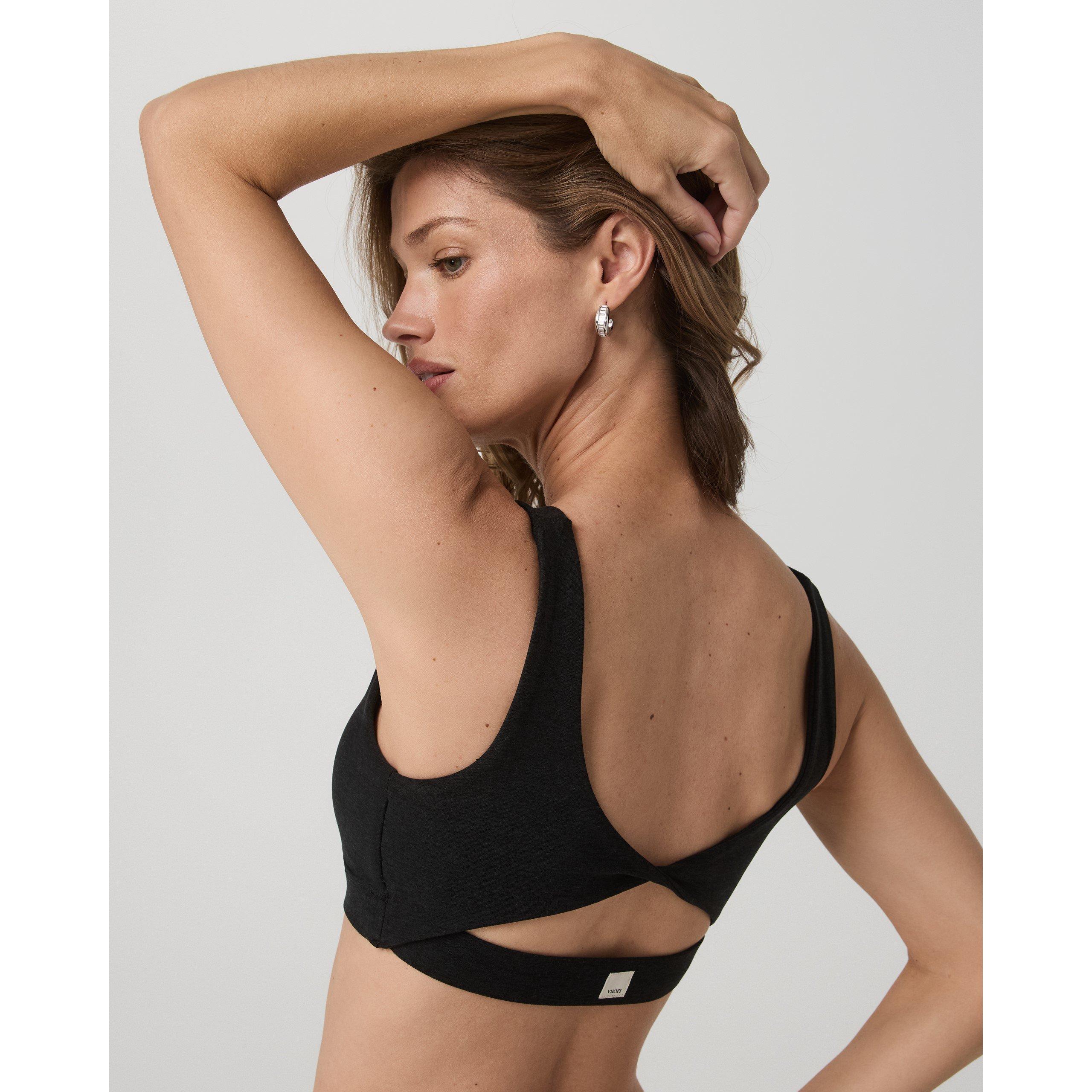 Black Heather - Vuori - Women's Elevation Rhythm Non Wired Medium Impact Sports Bra - 4