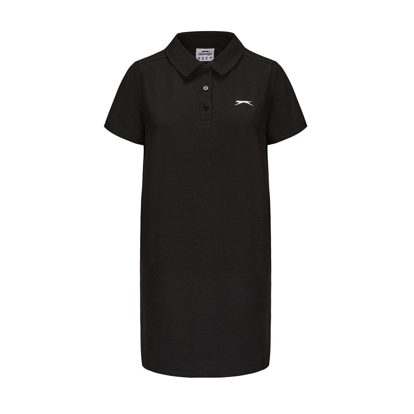Crna - Slazenger - Short Sleeve Polo Dress Womens - 1