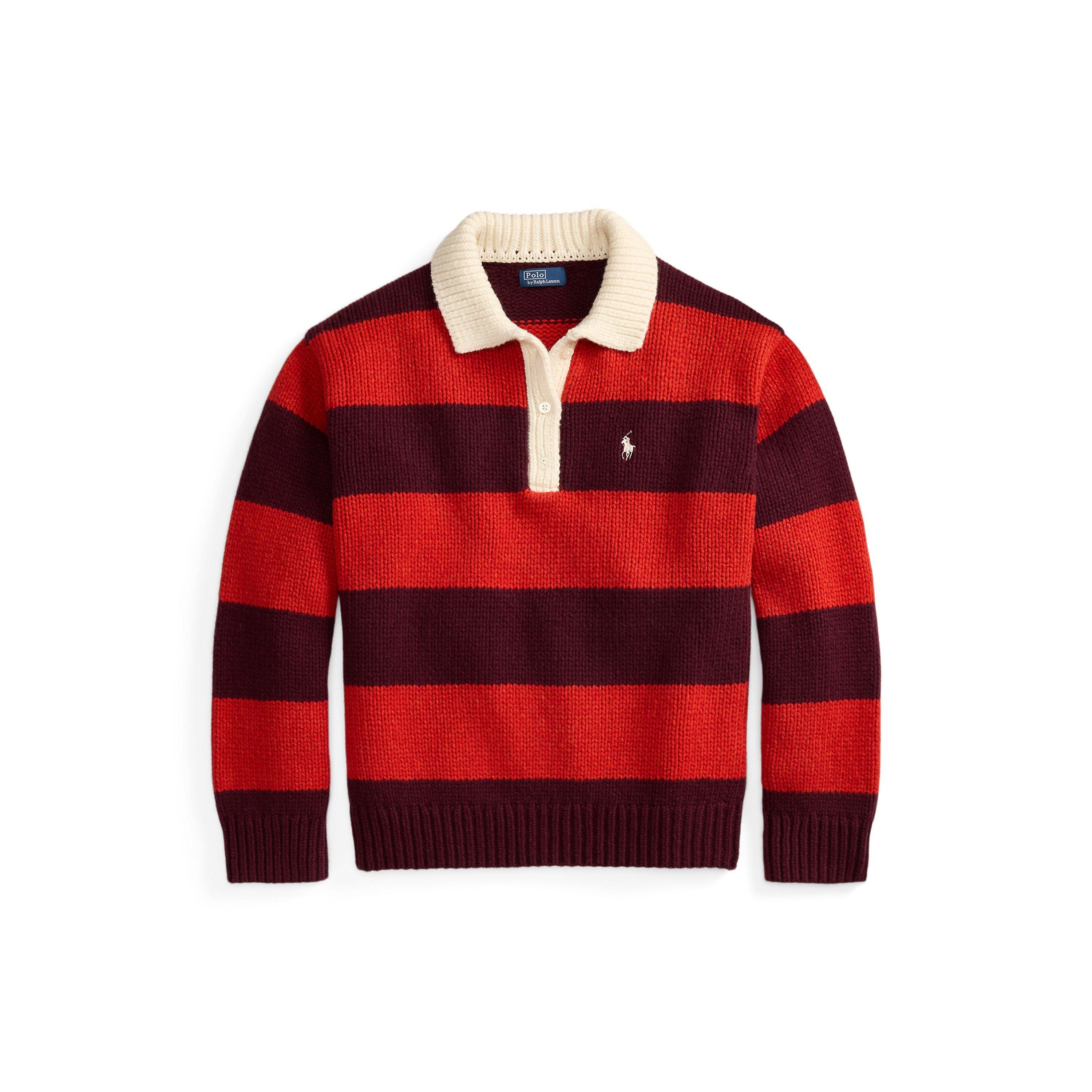 Women's Sweater Rugby Knitted Long Sleeve Polo Shirt
