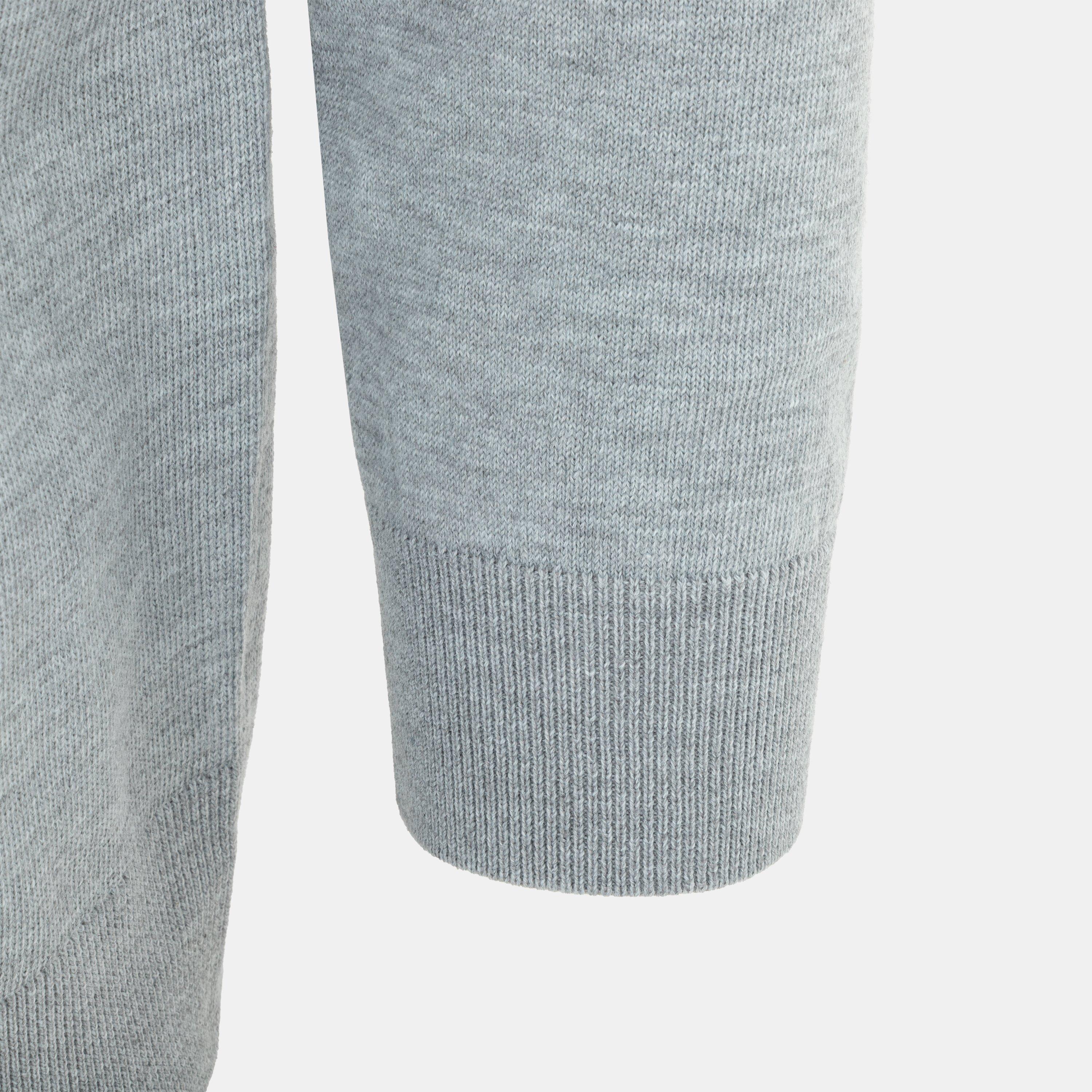 Grey Marl - Giorgio - V Neck Classic Knitted Sweater Men - 5