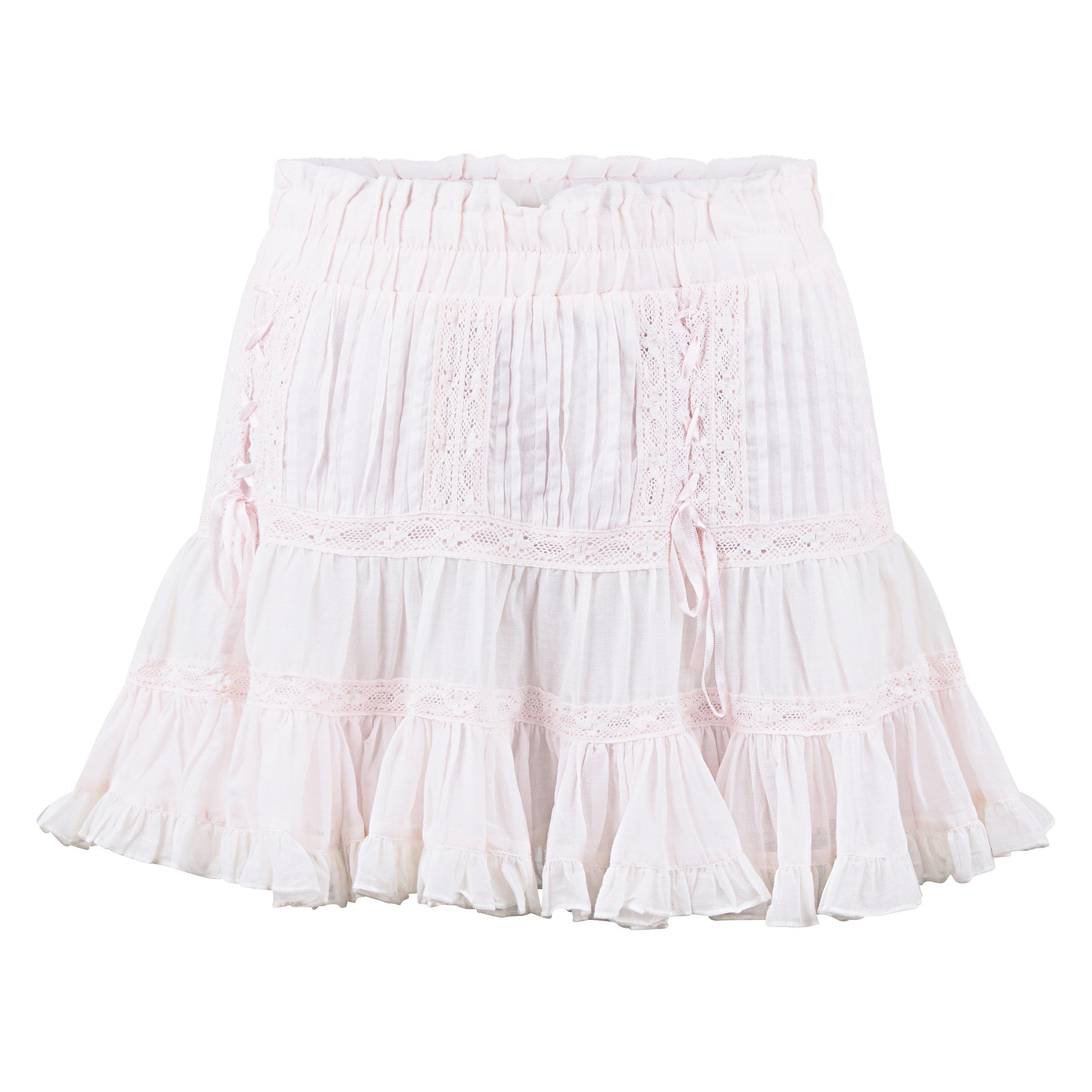 Tea Rose Pink - LoveshackFancy - Women's Trevina Pleated Mini Skirt - 5