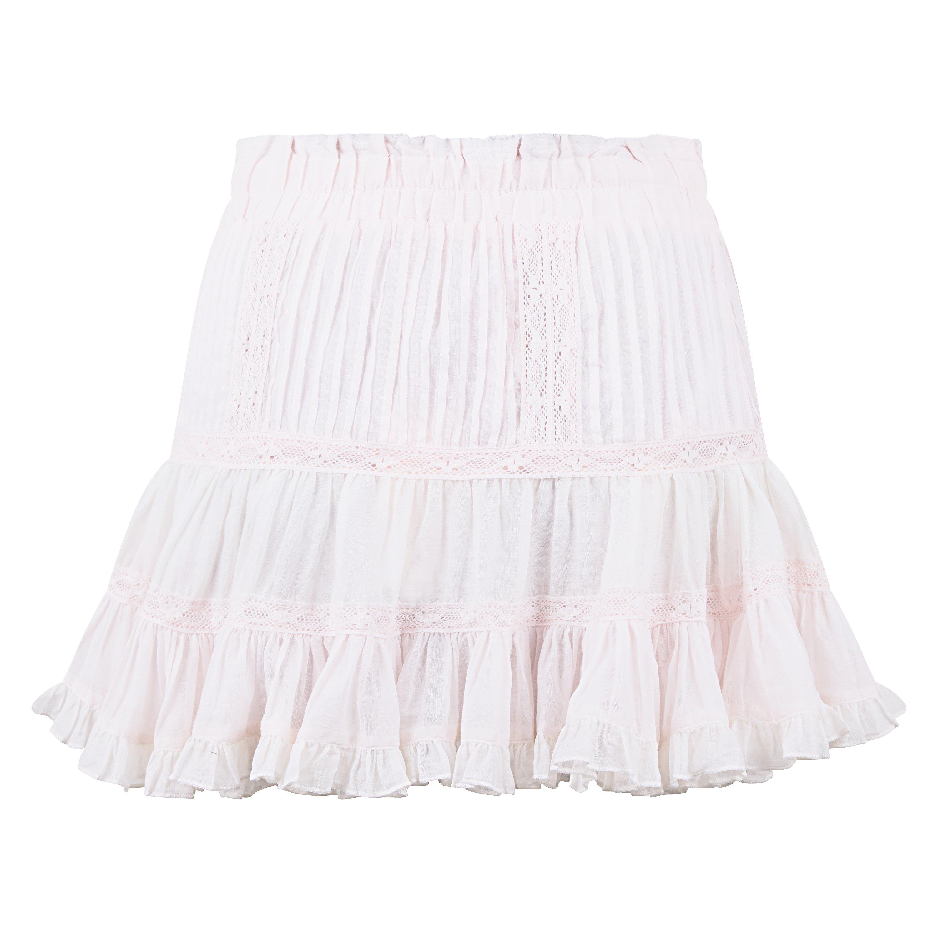 Tea Rose Pink - LoveshackFancy - Women's Trevina Pleated Mini Skirt - 6