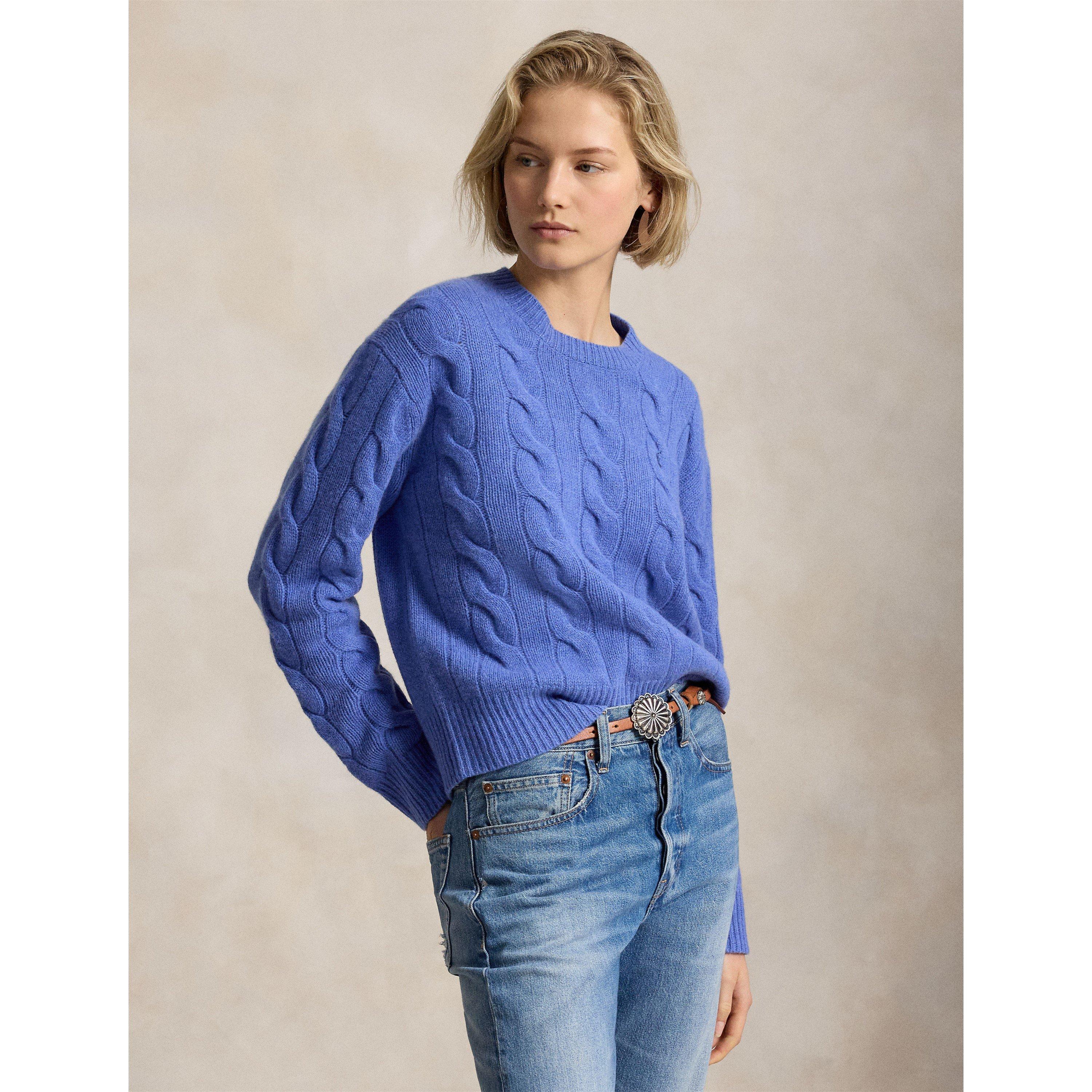 Dockside Blue - Polo Ralph Lauren - Women's OS Cable Crew Neck Jumper - 1