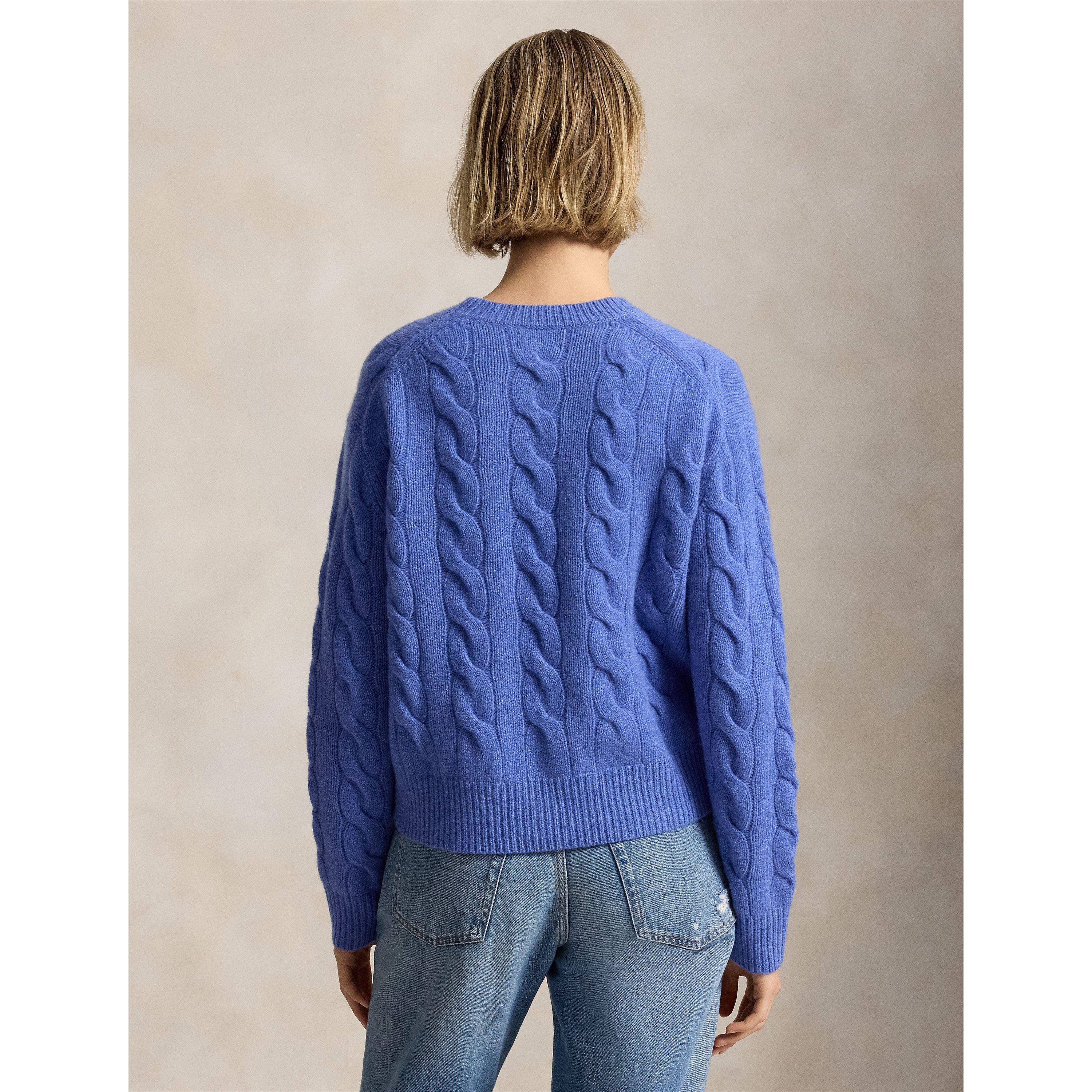 Dockside Blue - Polo Ralph Lauren - Women's OS Cable Crew Neck Jumper - 2