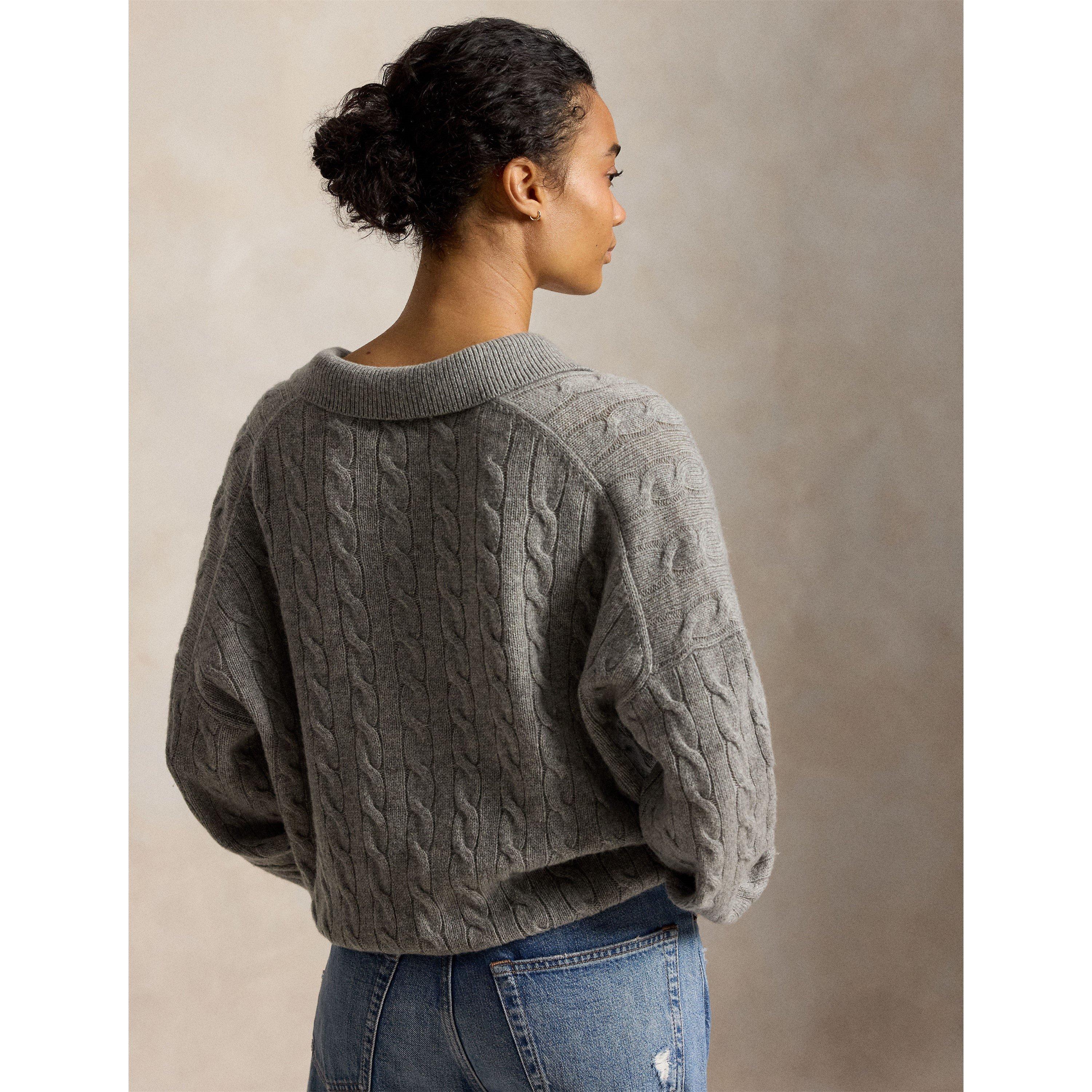 Grey Heath - Polo Ralph Lauren - Women's Sweater Polo Knitted Long Sleeve Shirt - 3