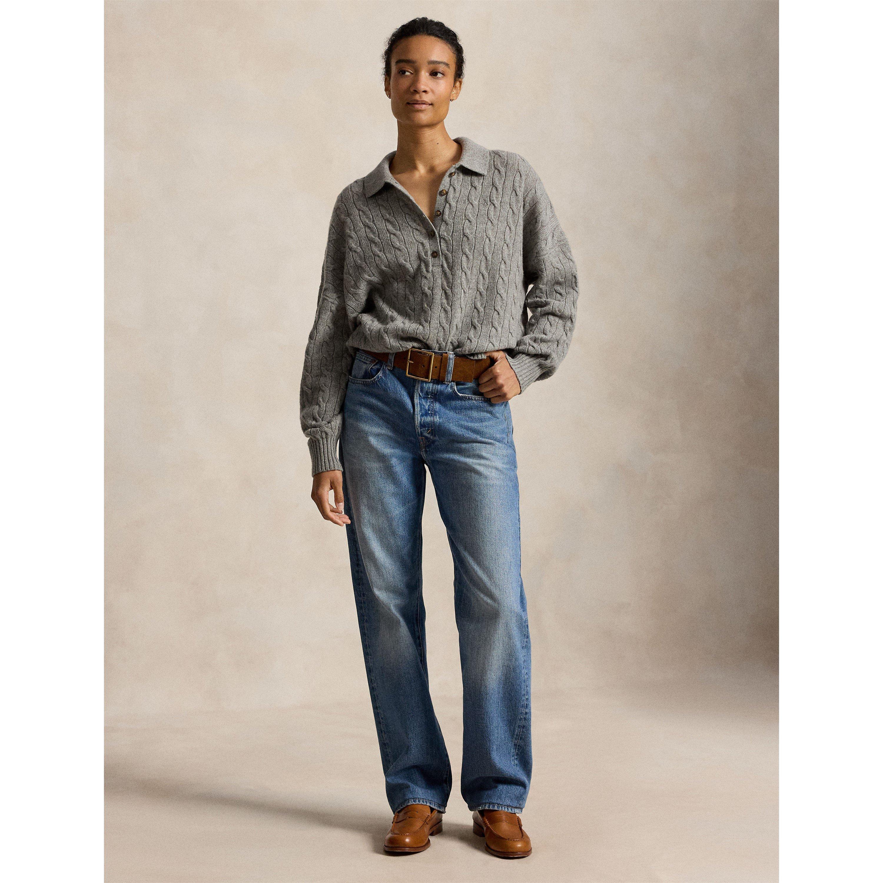Grey Heath - Polo Ralph Lauren - Women's Sweater Polo Knitted Long Sleeve Shirt - 5