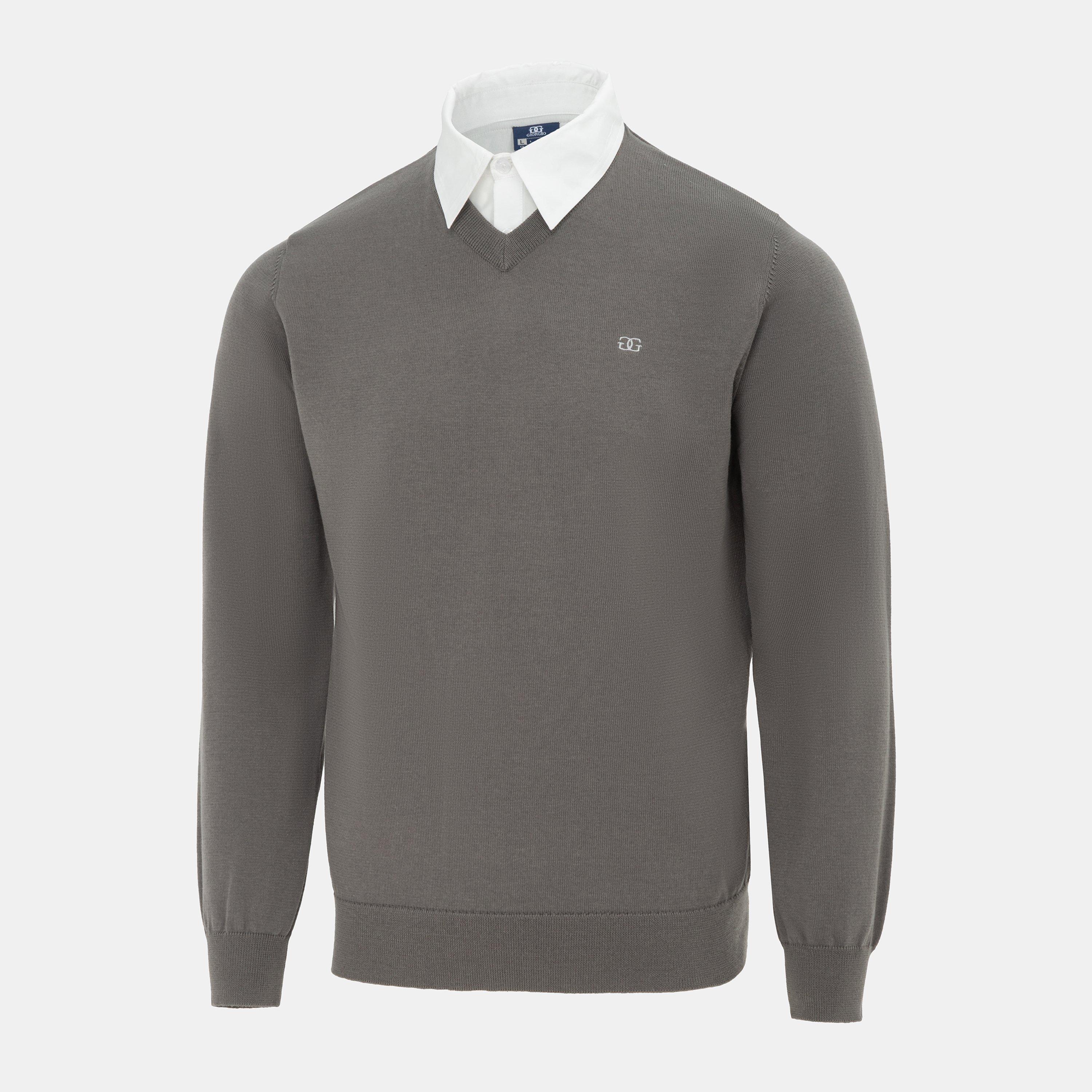 Ardoise - Giorgio - Mock V Neck Knitted Sweater Men - 3