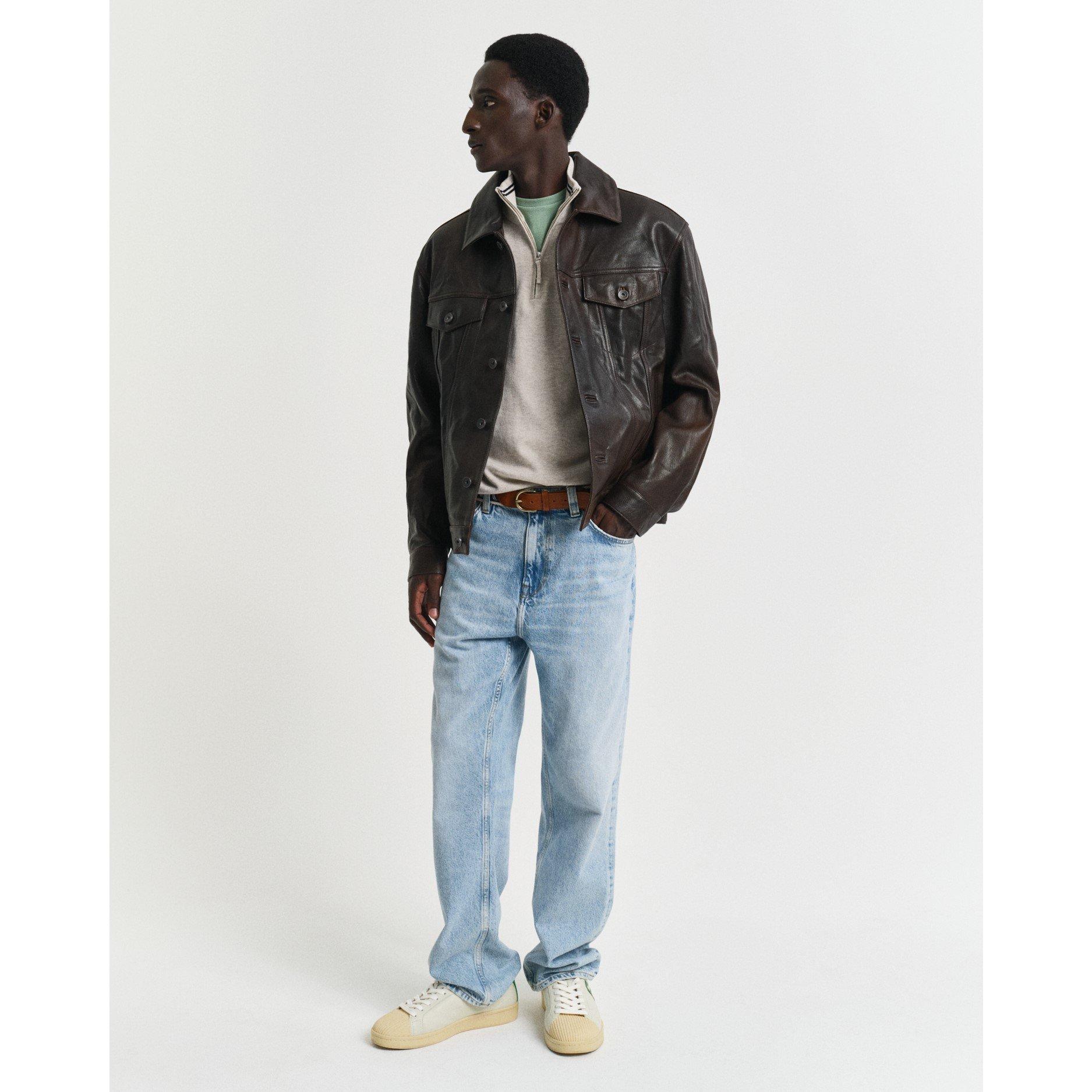 Beige clair - Gant - Classic Cotton Half-Zip Sweater - 3