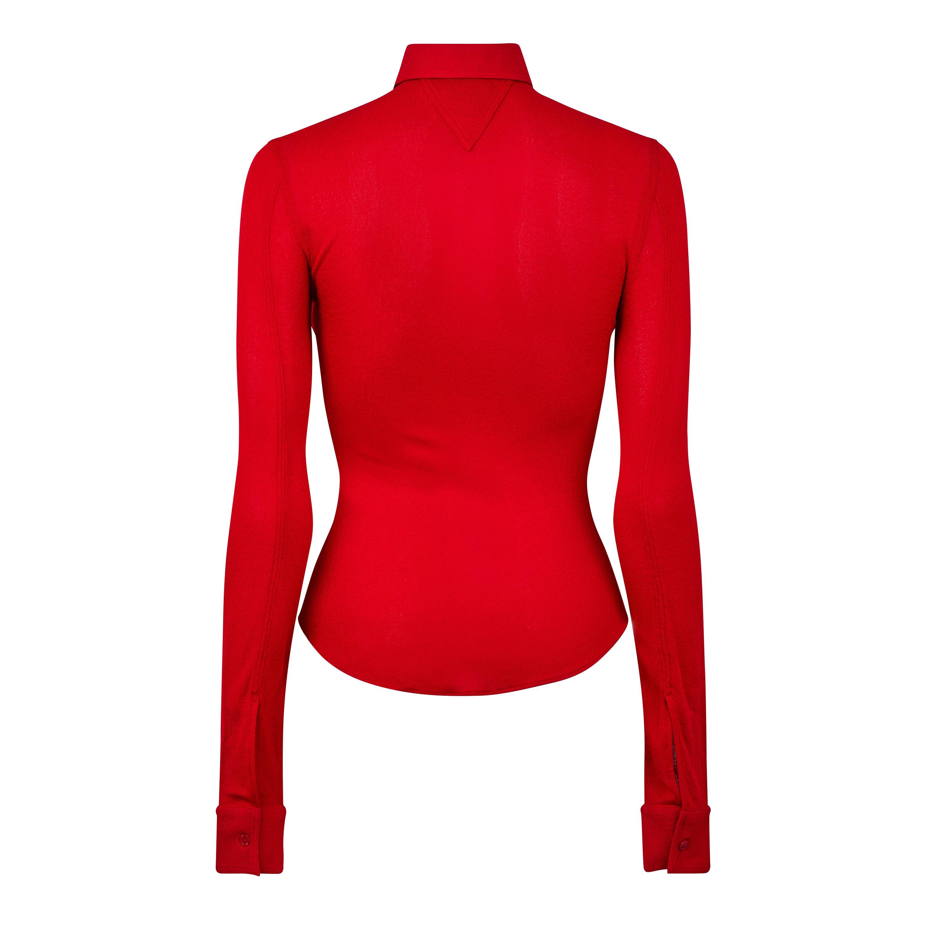 Scarlet - Bottega Veneta - Women's Plain Long-Sleeve Shirt - 2