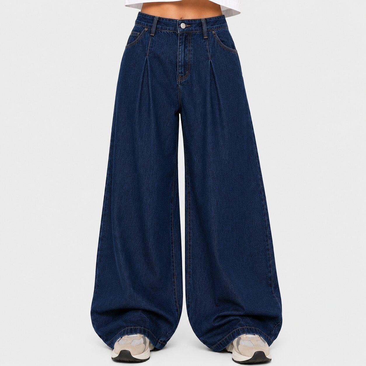 Indigo - I Saw It First - Pleated Wide Leg Jean - 1