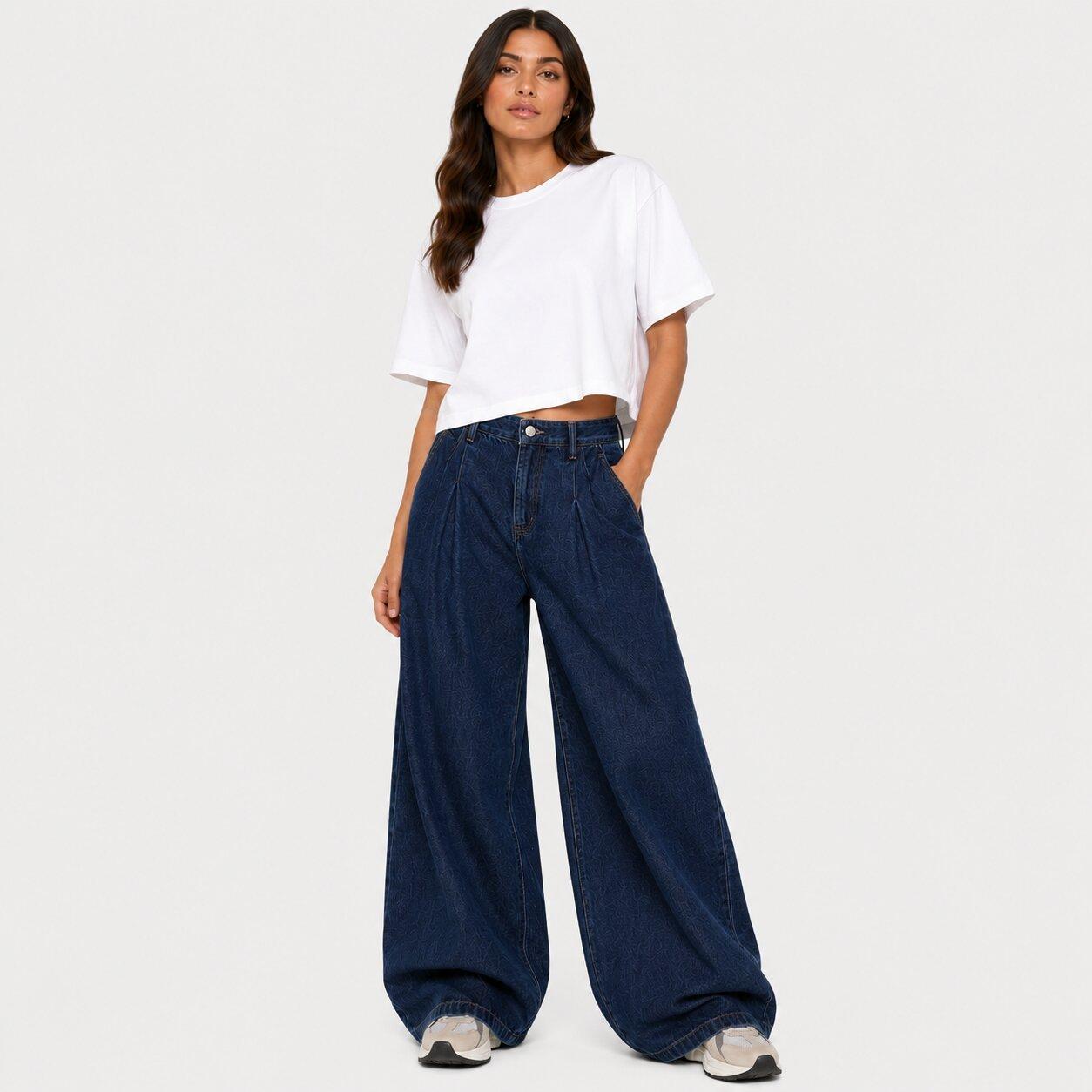 Indigo - I Saw It First - Pleated Wide Leg Jean - 2