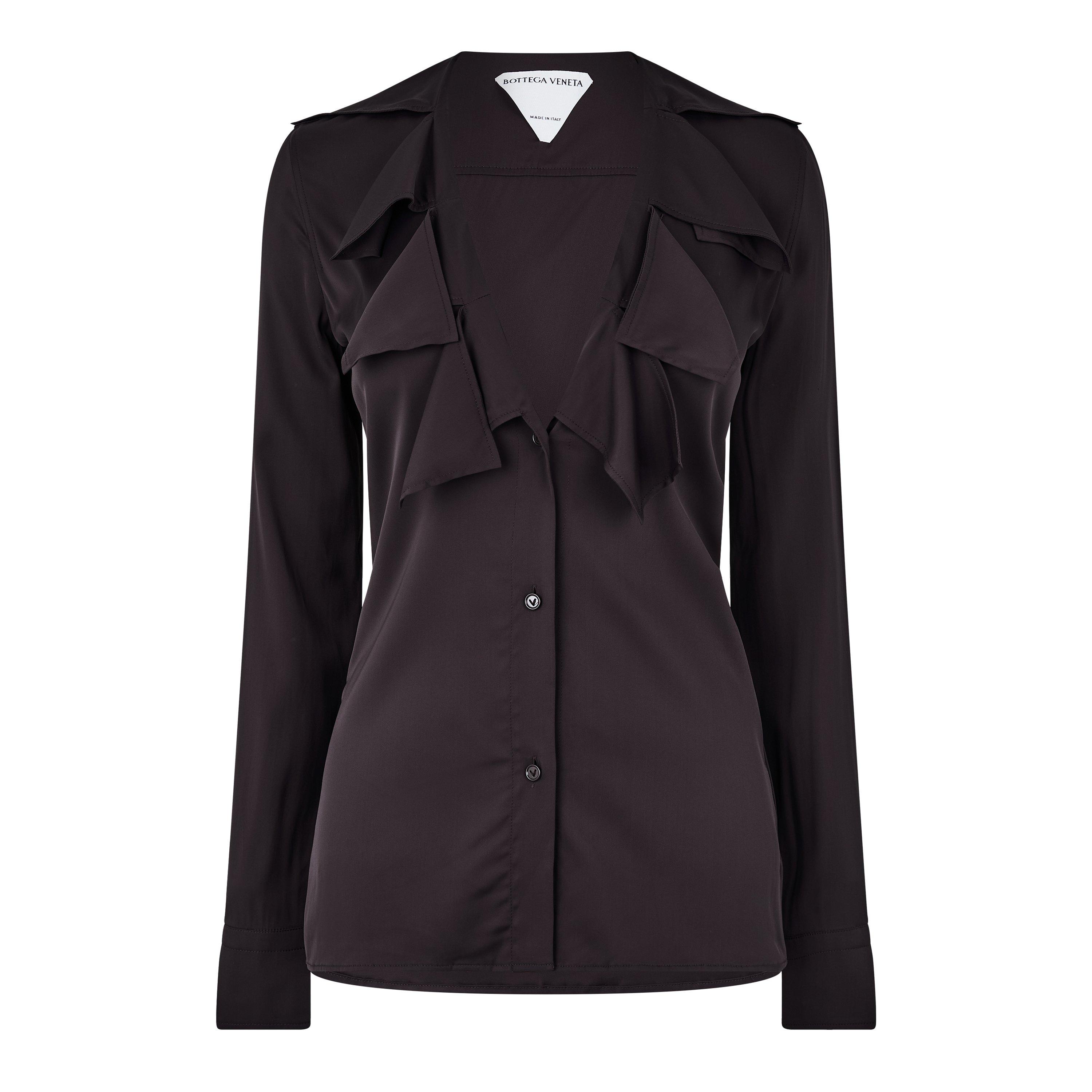 Chocolate - Bottega Veneta - Women's Long Sleeve Plain Shirt - 1