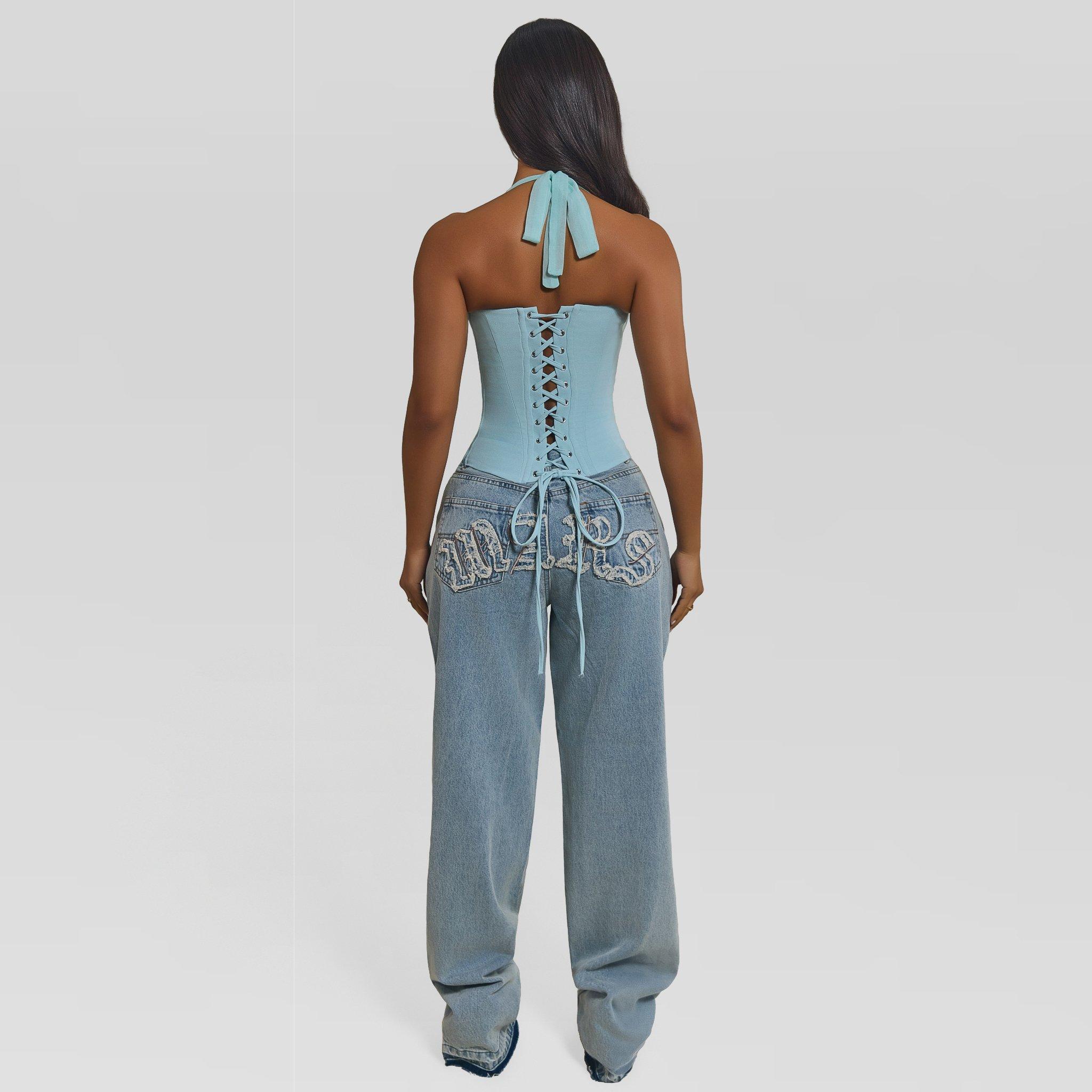 Baby Blue - Mars The Label - Women's Zadie Corset Top - 3