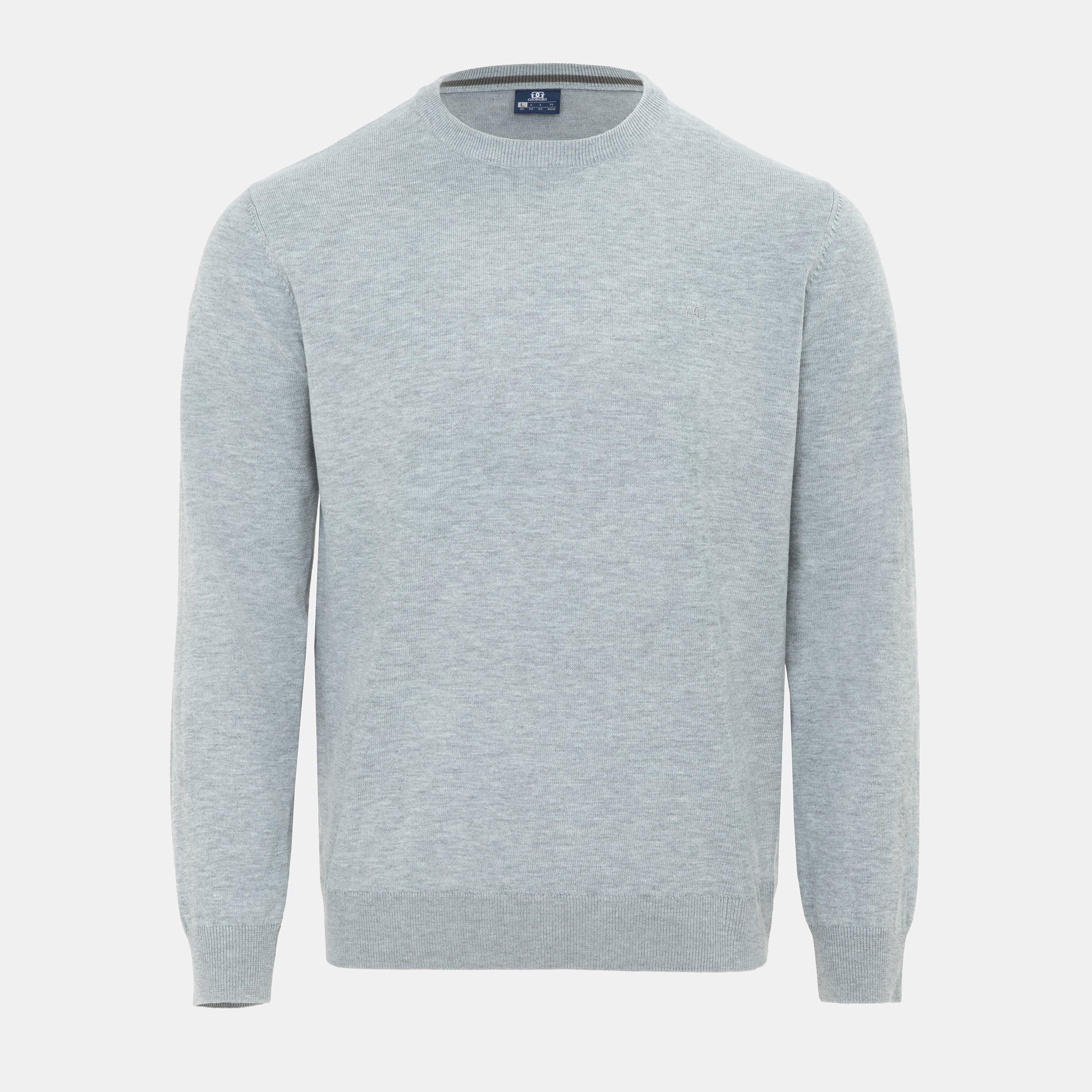 Giorgio Men's Crew Neck Sweater Knit - Grey Marl - X Large