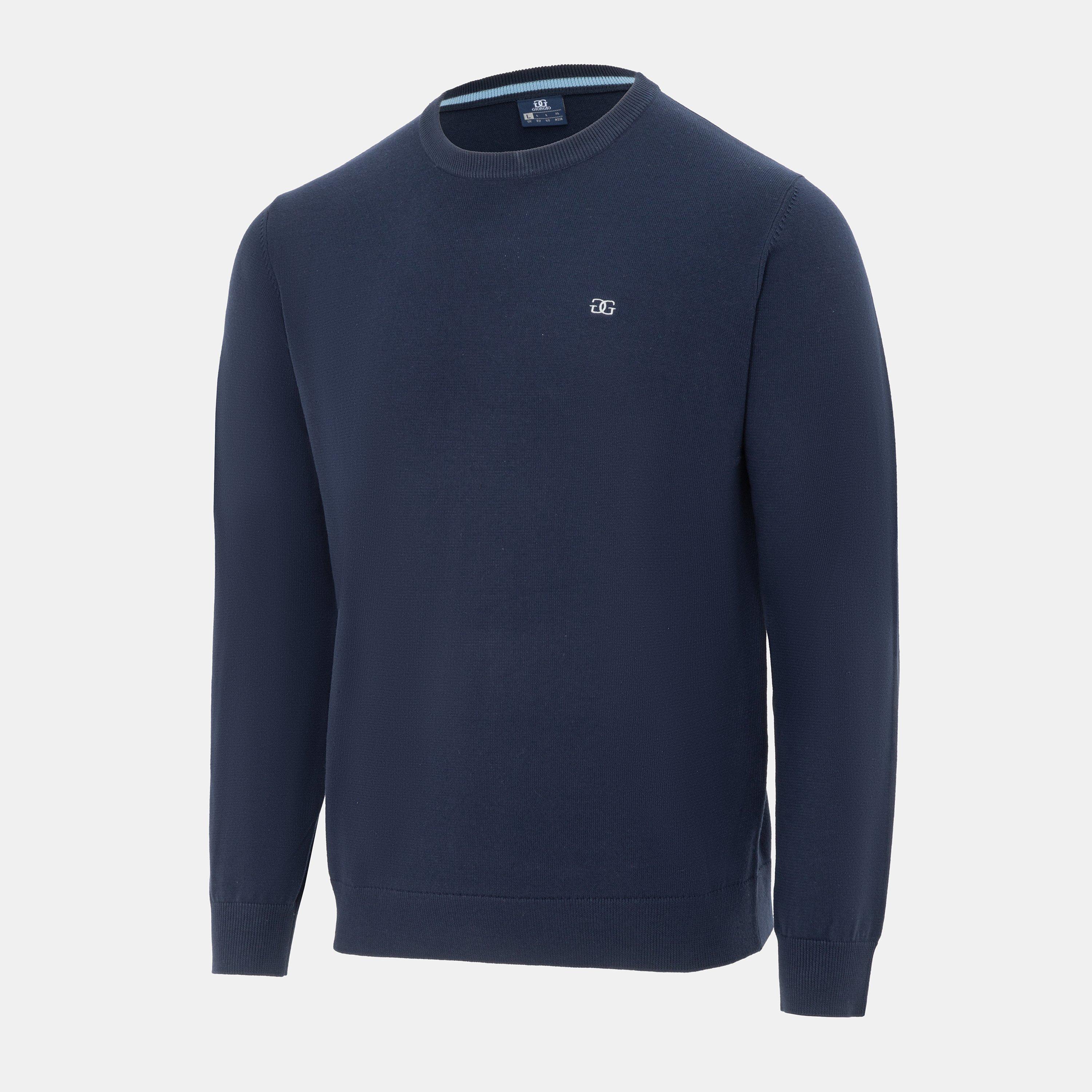 Navy - Giorgio - Crew Neck Sweater Knit Men - 3