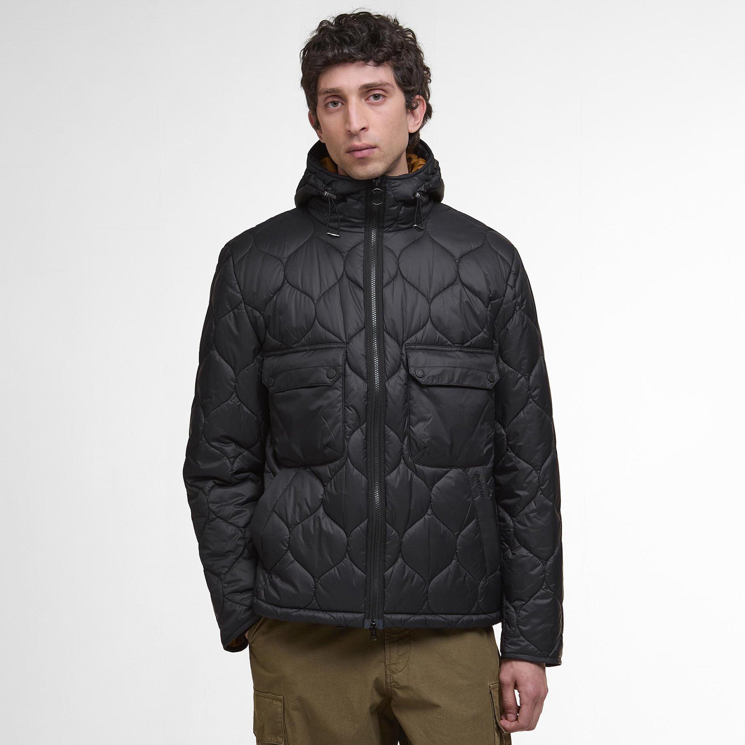 Black BK11 - Barbour - Men's Re-Engineered Hooded Spey Long Sleeve Quilted Jacket - 2