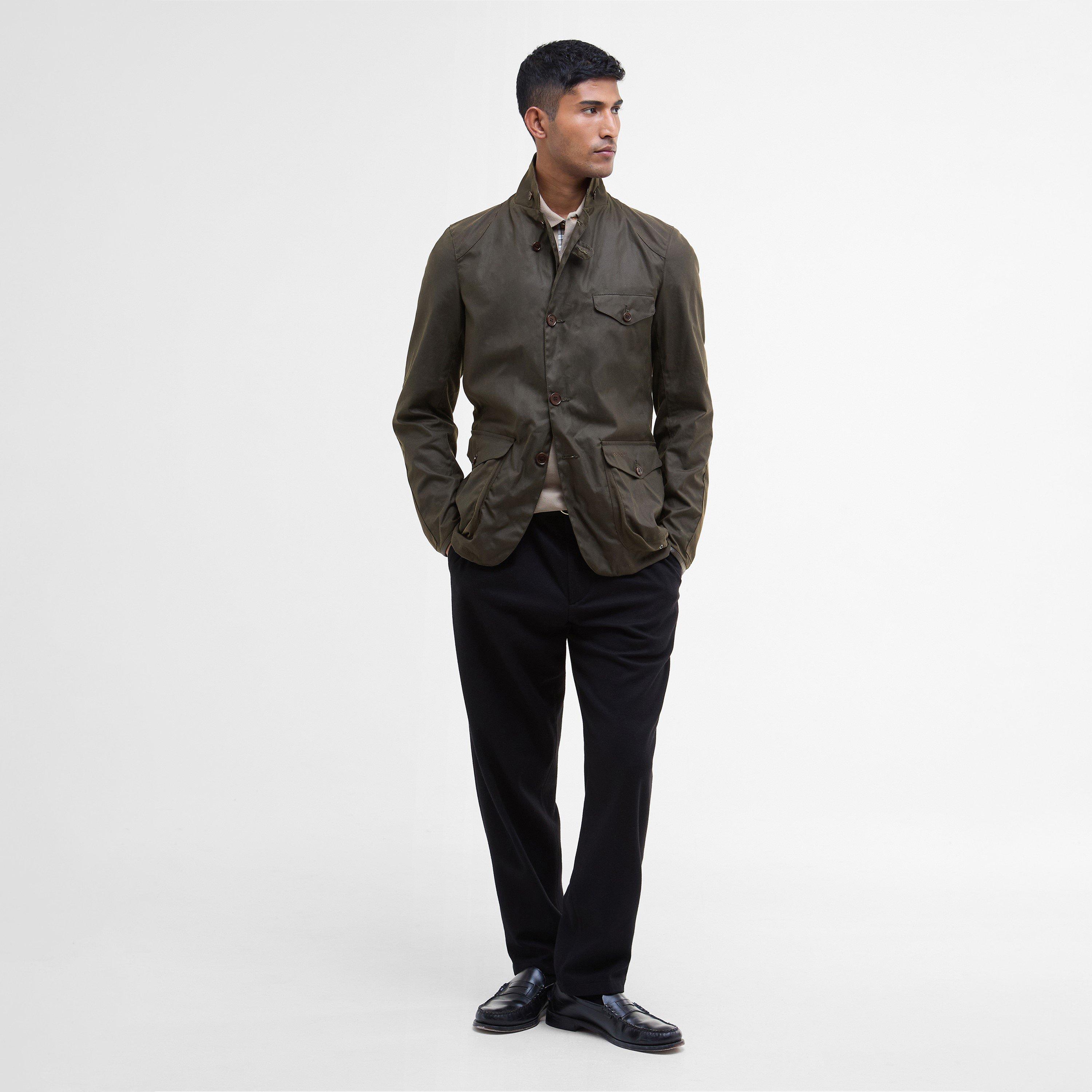 Olive OL71 - Barbour - Men's Beacon Sports Long Sleeve Tailored Fit Wax Jacket - 6