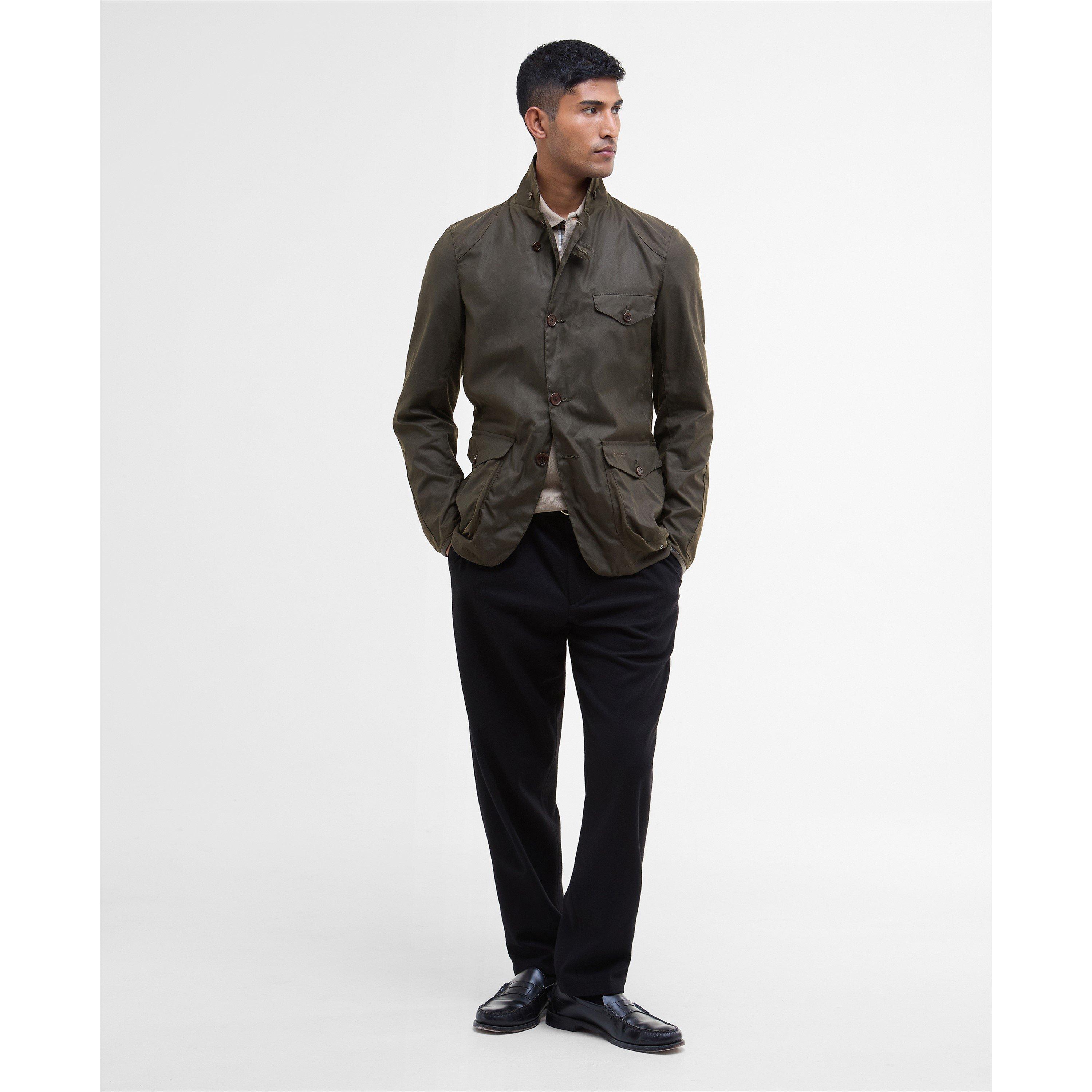 Olive OL71 - Barbour - Men's Beacon Sports Long Sleeve Tailored Fit Wax Jacket - 8